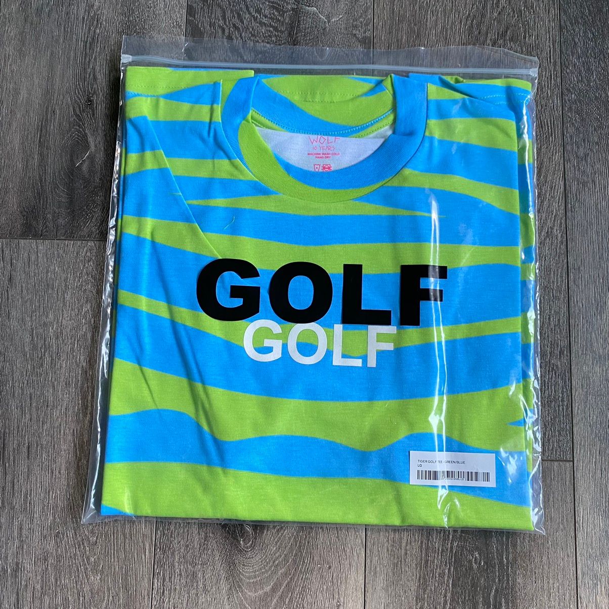 Pre-owned Golf Wang X Tyler The Creator Golf Wang Wolf Tiger Green Blue White Logo Tee Shirt 10 Year