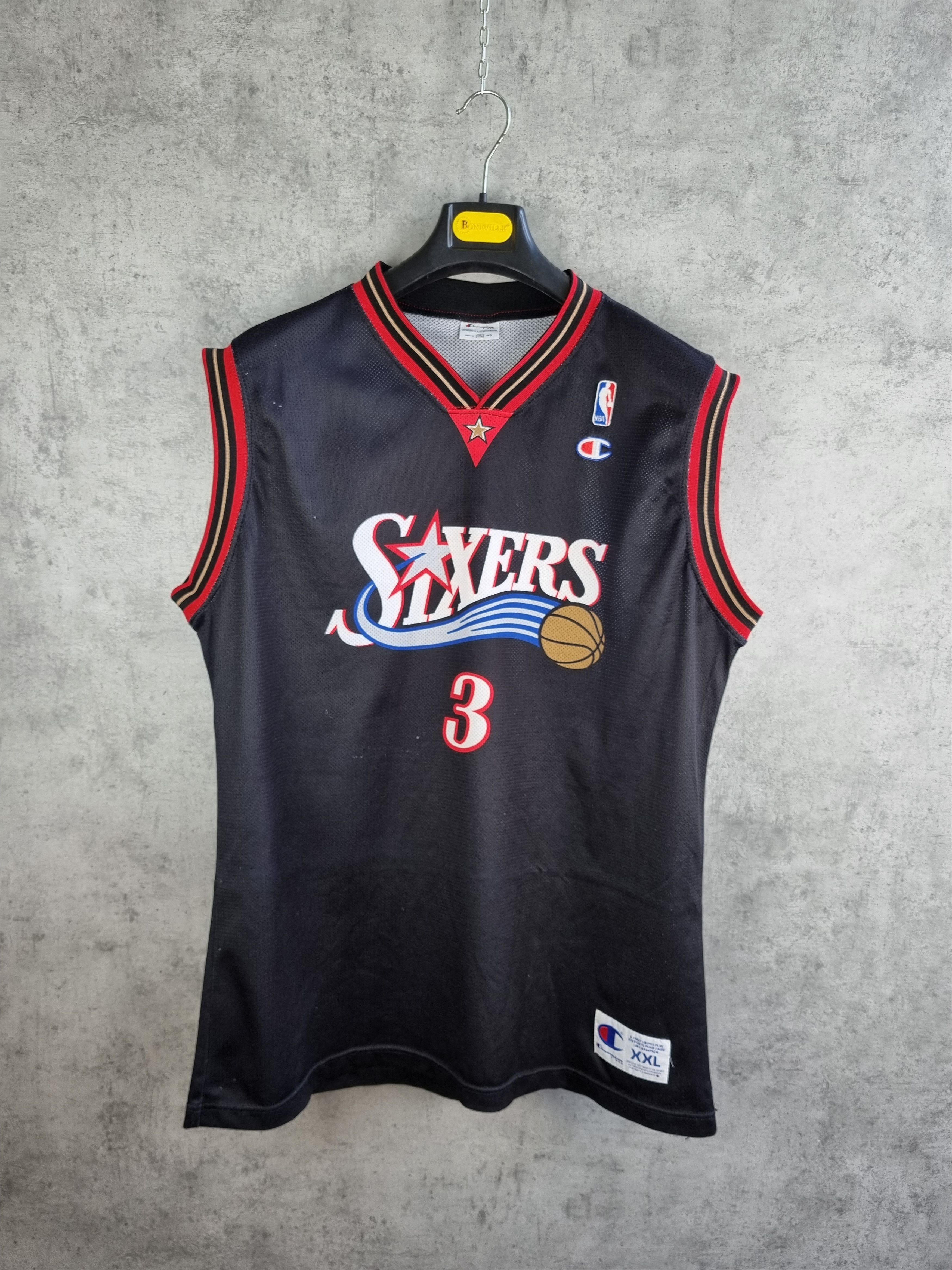 Champion × NBA Rare ALLEN IVERSON #3 76ers Sixers Champion Jersey Size US XL / EU 56 / 4 - 11 Thumbnail