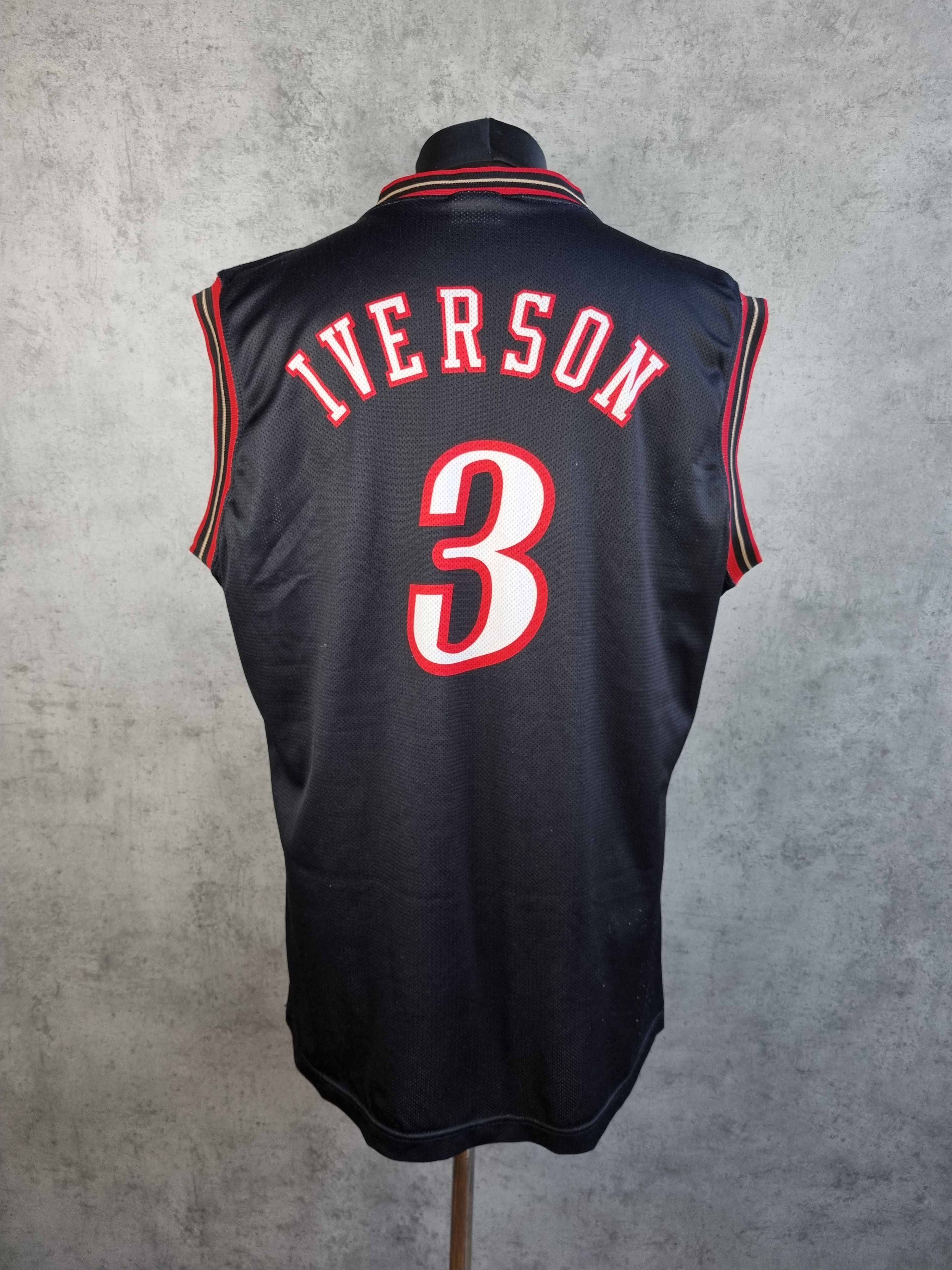 Champion × NBA Rare ALLEN IVERSON #3 76ers Sixers Champion Jersey Size US XL / EU 56 / 4 - 2 Thumbnail