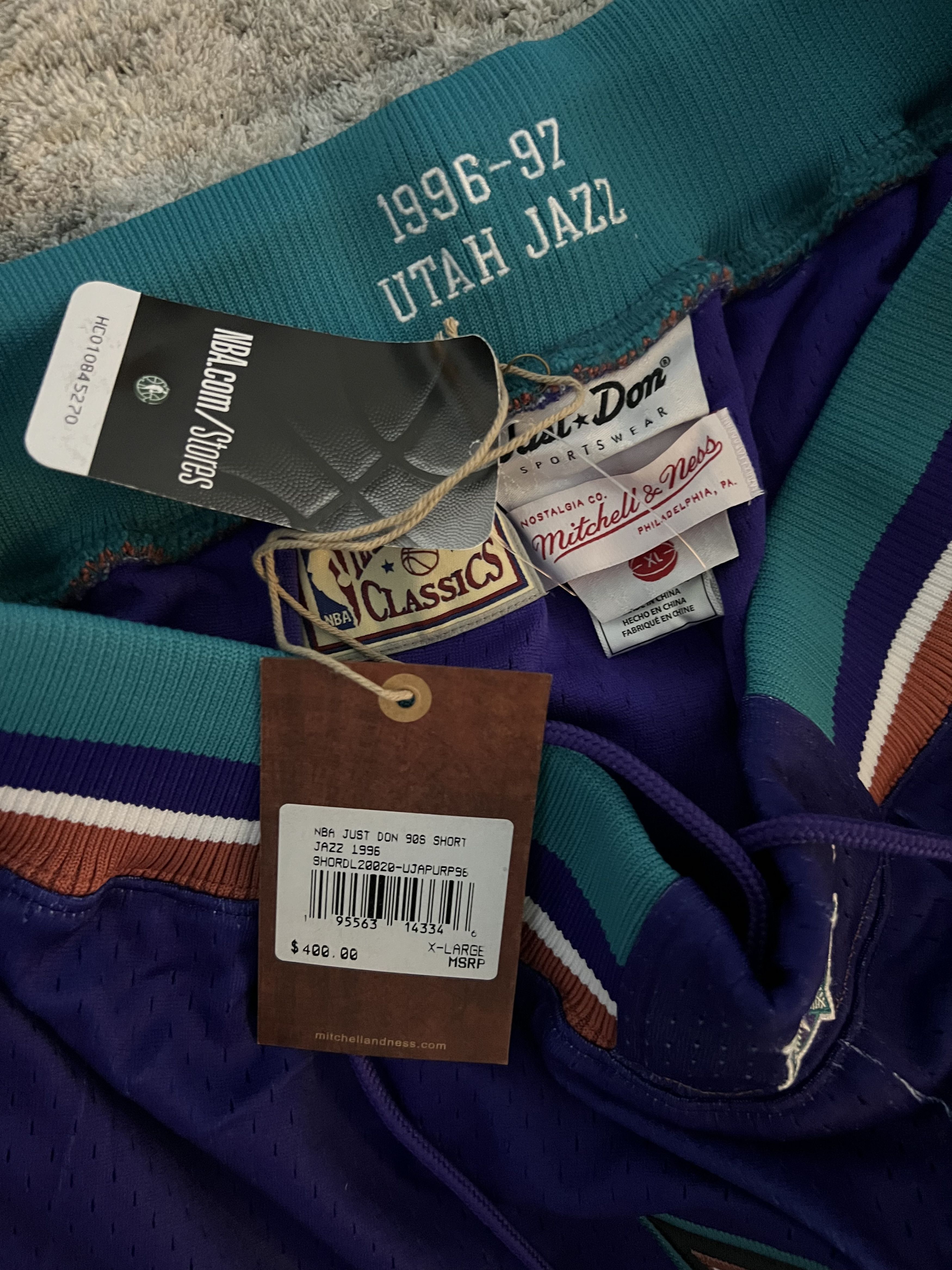 Just Don × Mitchell & Ness Utah Jazz 1996-97 NBA Shorts Just Don New w/ Tags XL Size US 38 / EU 54 - 15 Thumbnail