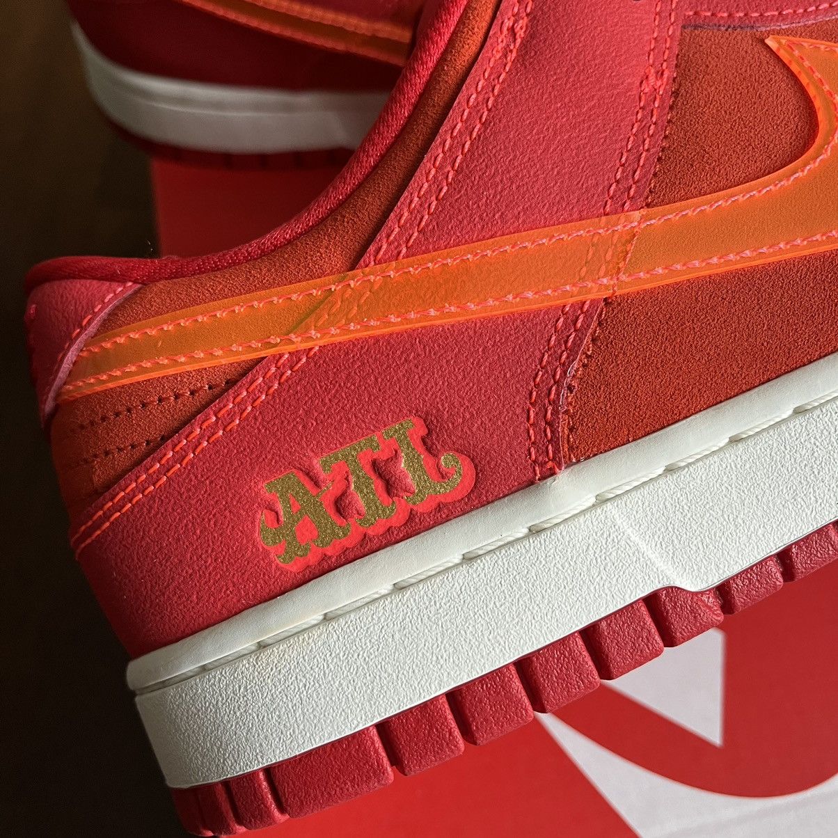 Nike Nike Dunk Low ATL Atlanta University Red/ Bright Crimson Size US 10.5 / EU 43-44 - 4 Thumbnail