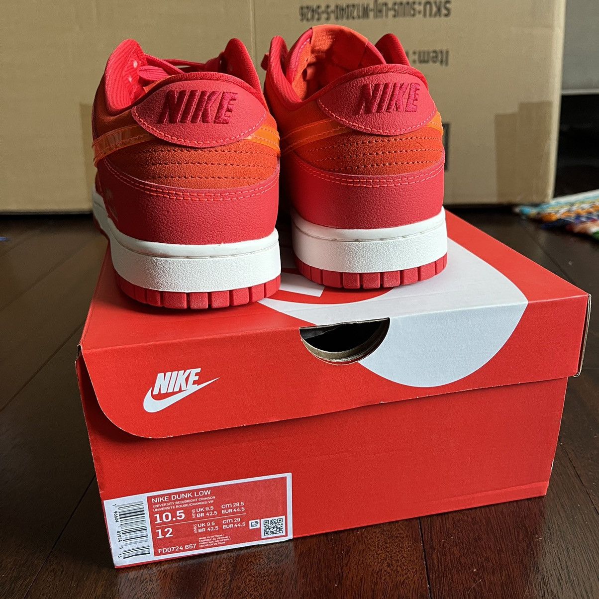 Nike Nike Dunk Low ATL Atlanta University Red/ Bright Crimson Size US 10.5 / EU 43-44 - 6 Thumbnail