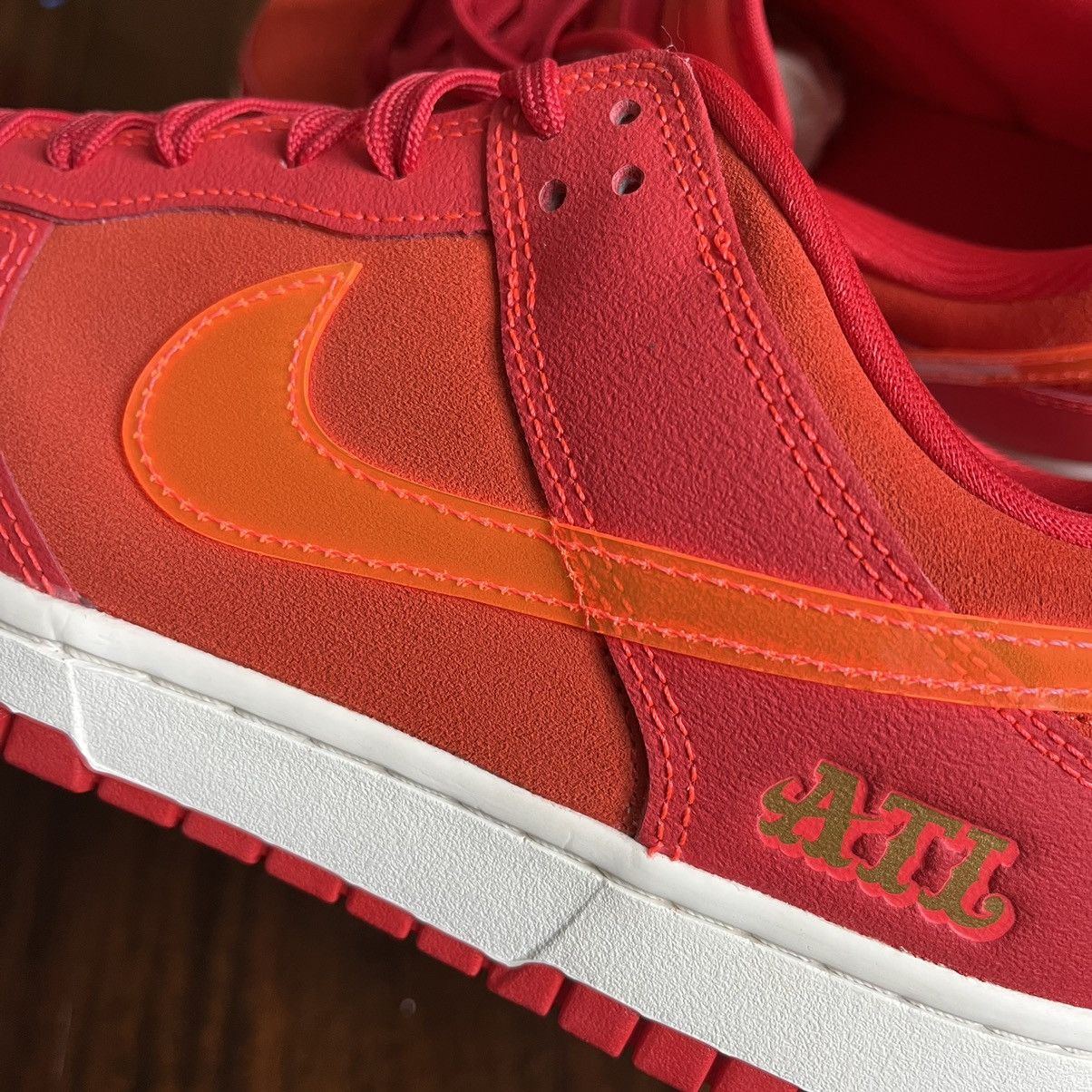 Nike Nike Dunk Low ATL Atlanta University Red/ Bright Crimson Size US 10.5 / EU 43-44 - 10 Thumbnail