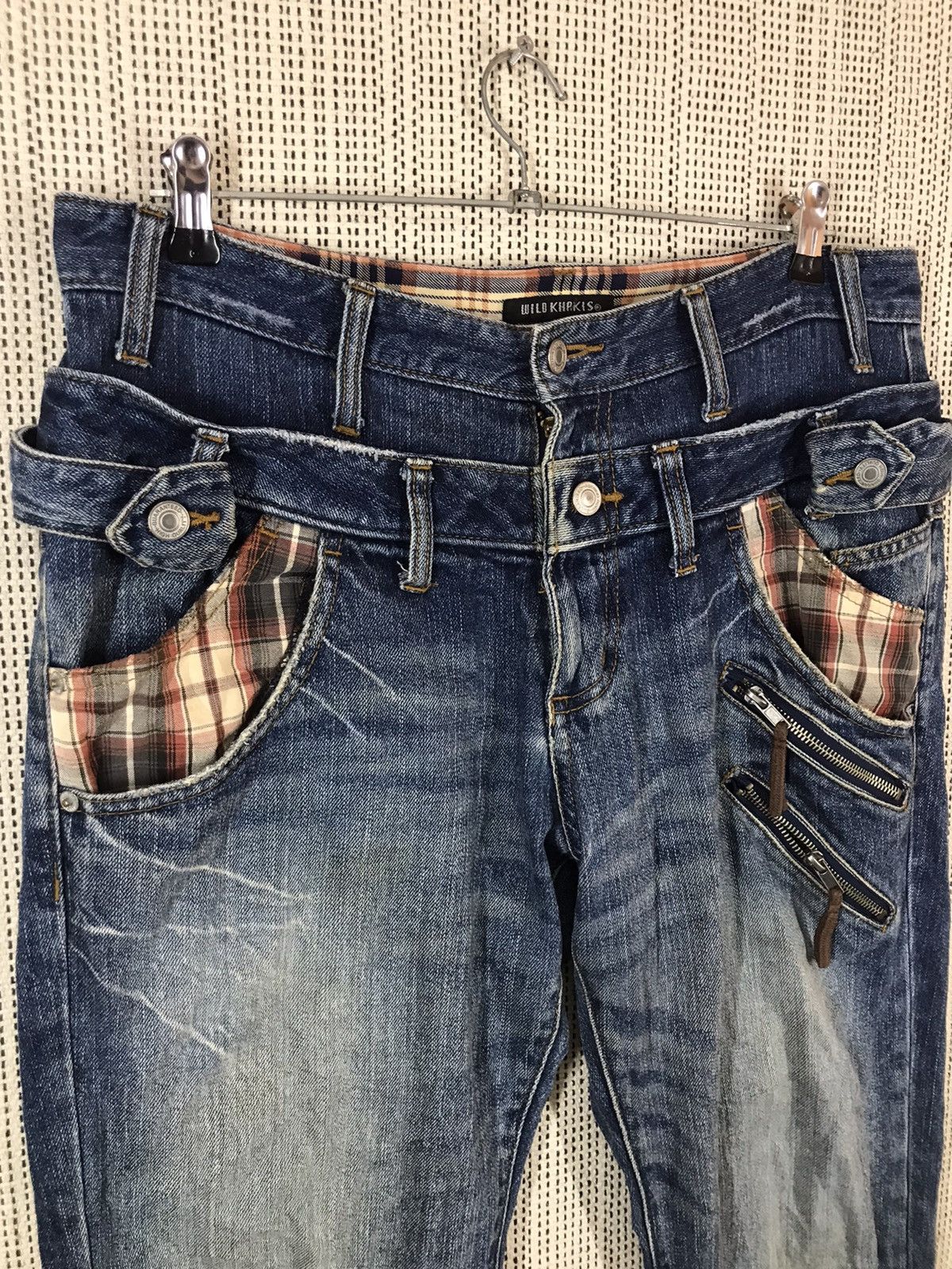 Japanese Brand ‼️VTG WILD KHAKIS DOUBLE WAIST DENIM MULTIZIPPER‼️ Size US 34 / EU 50 - 5 Thumbnail