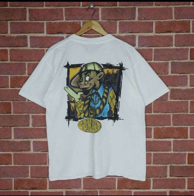 image of Vintage Very Rare Conart Gangsta Hip Hop 90's T-Shirt in White, Men's (Size Medium)