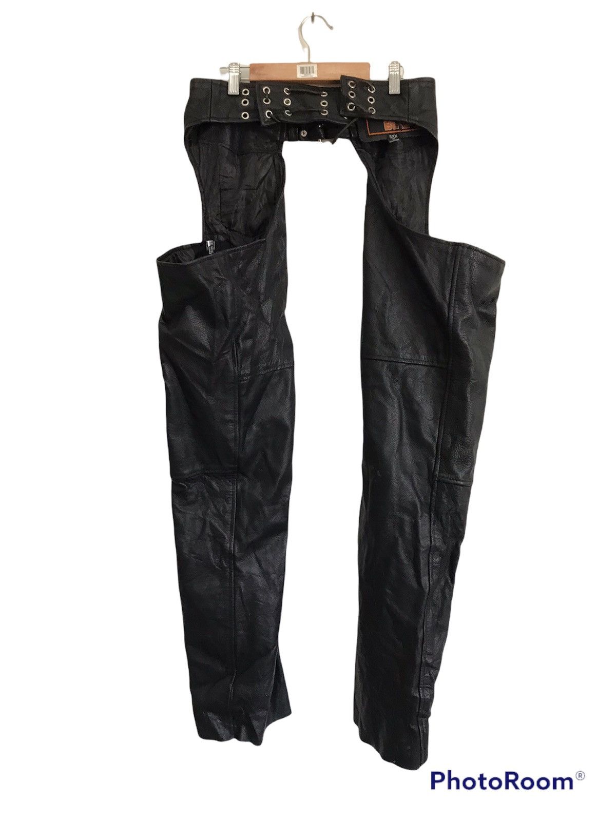 Indian Motorcycle × Leather Vintage Biker Leather Pants adjustable size Size US 34 / EU 50 - 1 Thumbnail