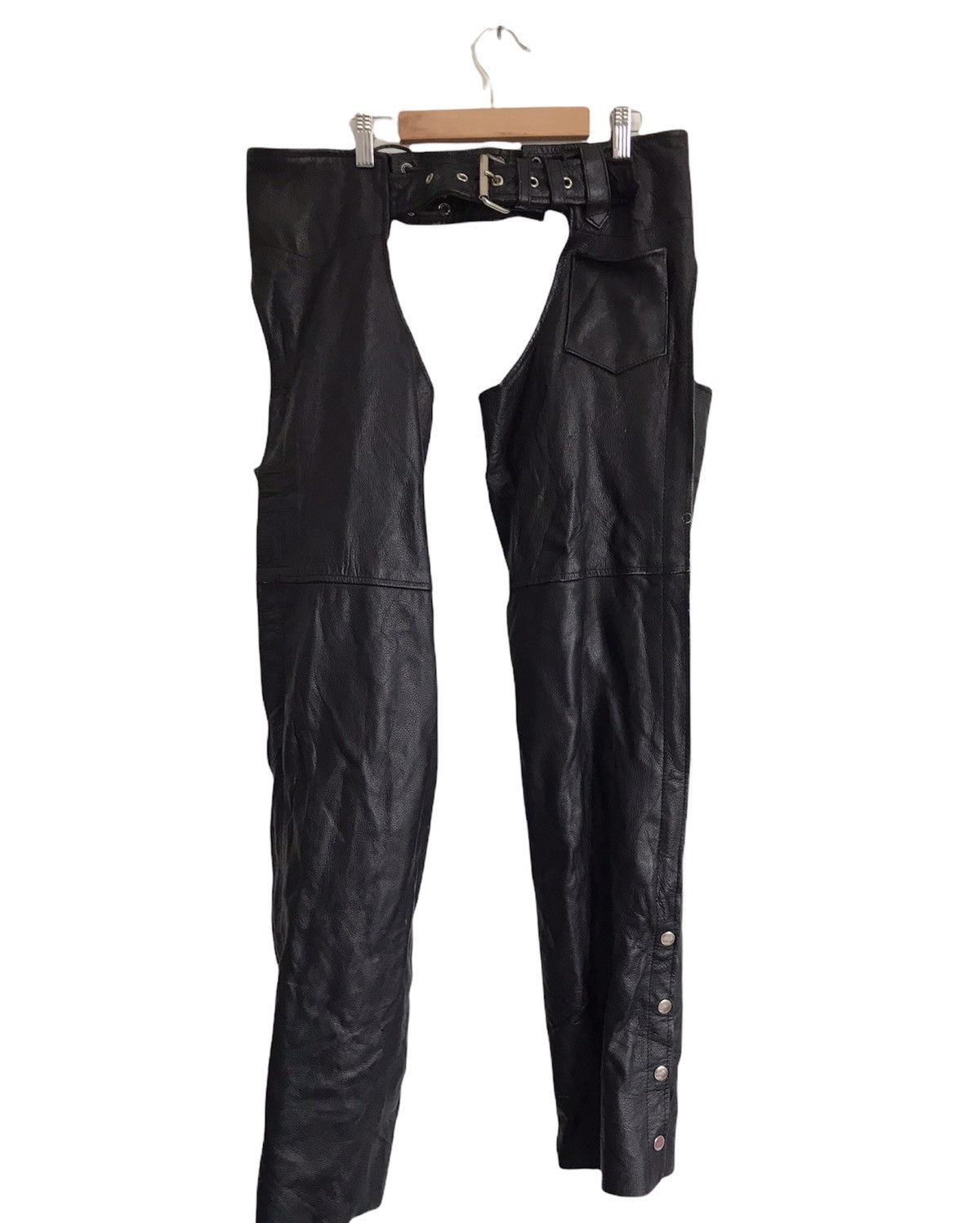 Indian Motorcycle × Leather Vintage Biker Leather Pants adjustable size Size US 34 / EU 50 - 5 Thumbnail