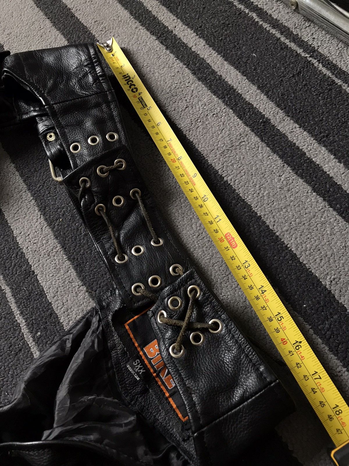 Indian Motorcycle × Leather Vintage Biker Leather Pants adjustable size Size US 34 / EU 50 - 11 Thumbnail