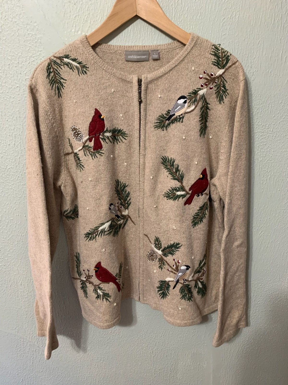 Vintage Vintage Song Birds Knit Cardigan Size US M / EU 48-50 / 2 - 1 Thumbnail