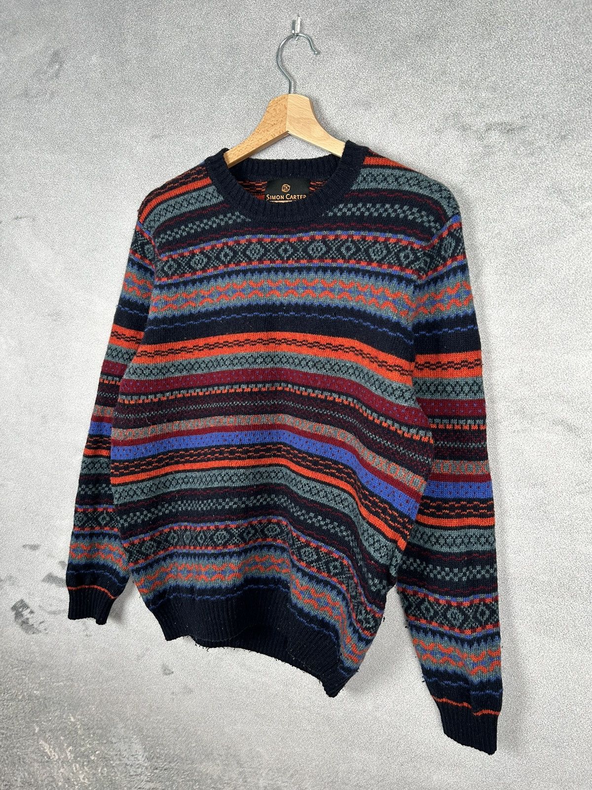 Other Vintage Avant Garde Sweater Striped Wool Kurt Cobain Size US M / EU 48-50 / 2 - 2 Thumbnail