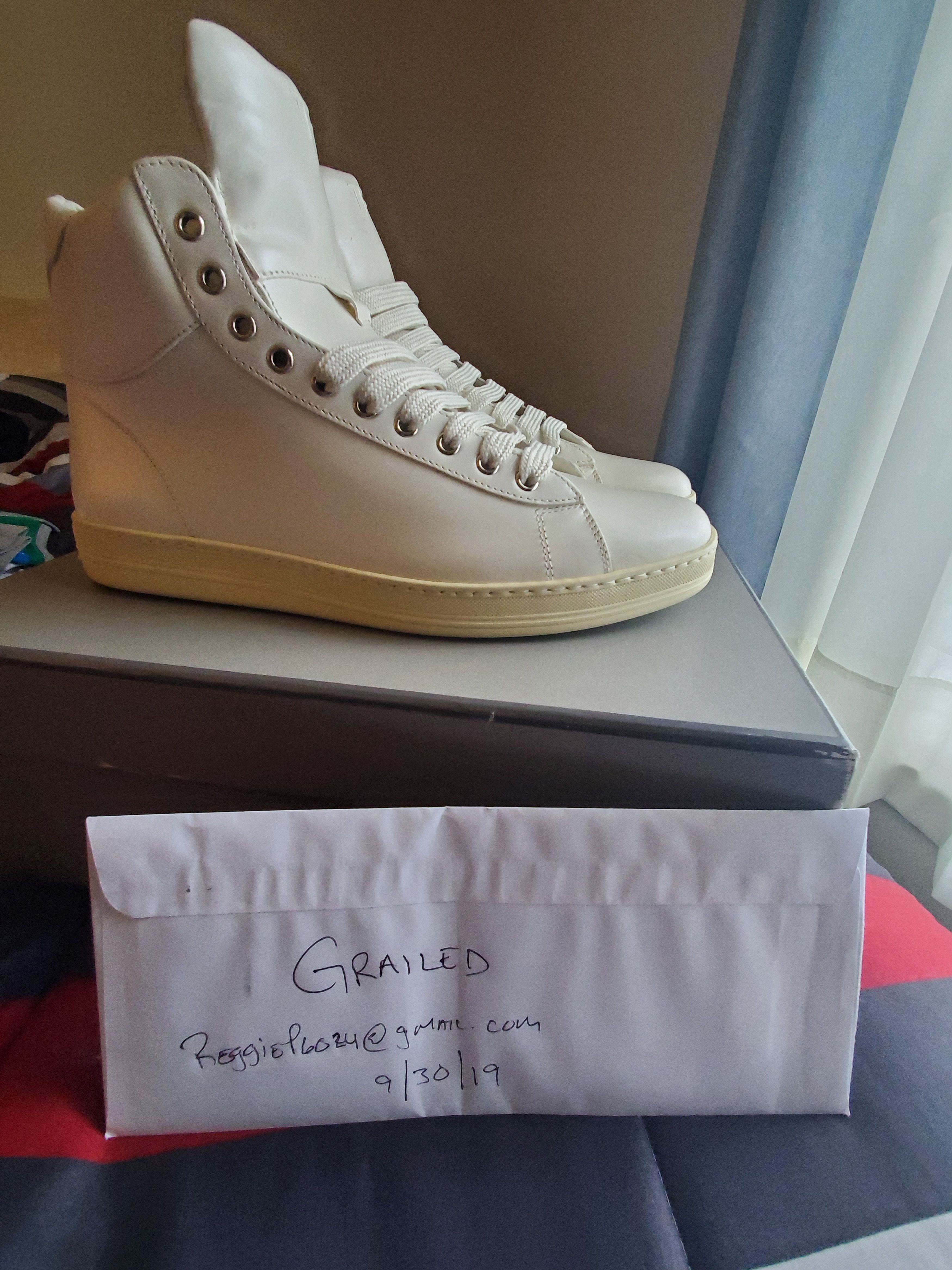 Tom Ford White Russel High Top Sneakers NWT Size US 10 / EU 43 - 2 Thumbnail