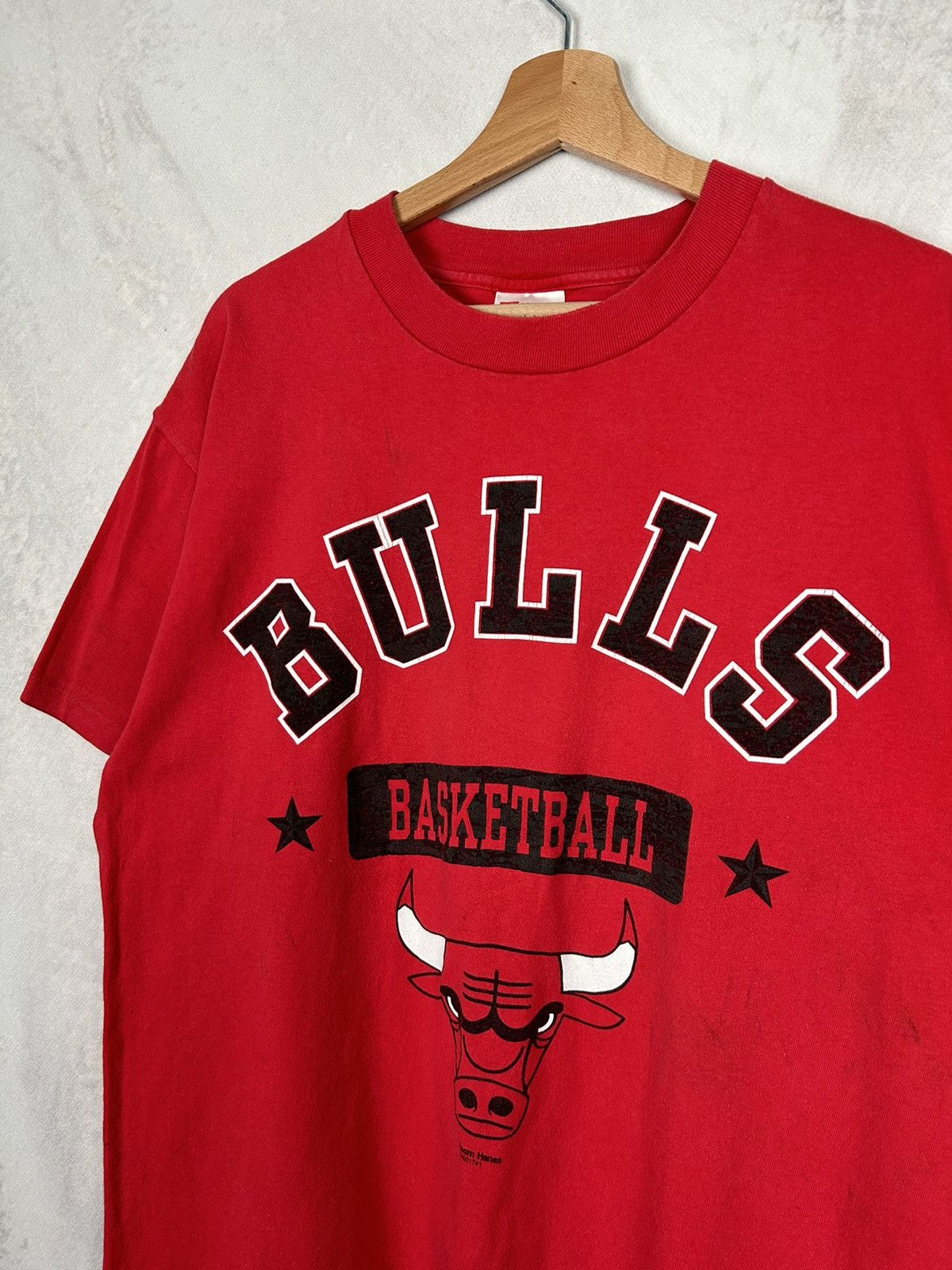 NBA × Vintage Vintage 90s Chicago Bulls NBA Single Stitch Hanes Tee Size US L / EU 52-54 / 3 - 3 Thumbnail