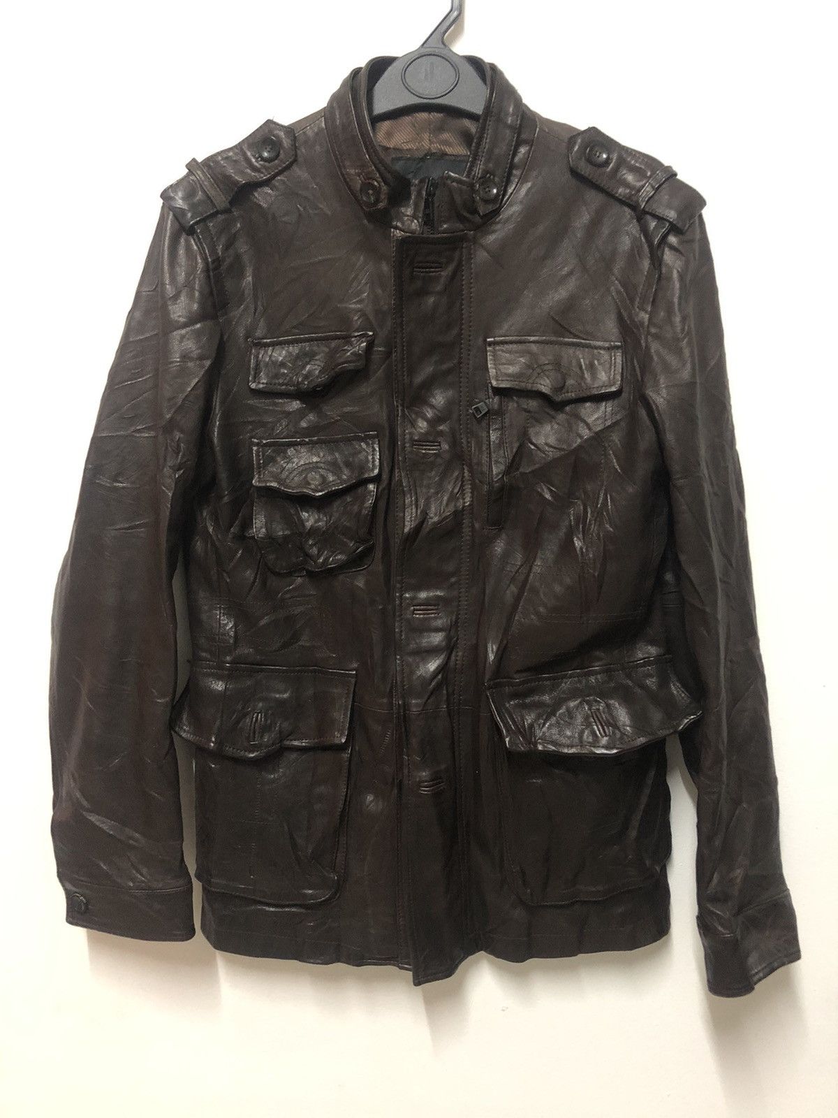 image of Chris Christy Inspired Rick Owens Leather Jacket in Brown, Men's (Size Medium)