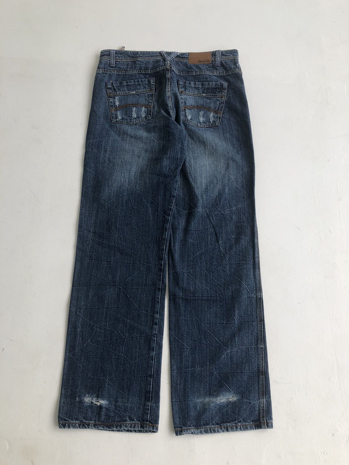 Japanese Brand Vintage Japanese whiskering Washed Perfect loose fit jeans Size US 34 / EU 50 - 2 Thumbnail