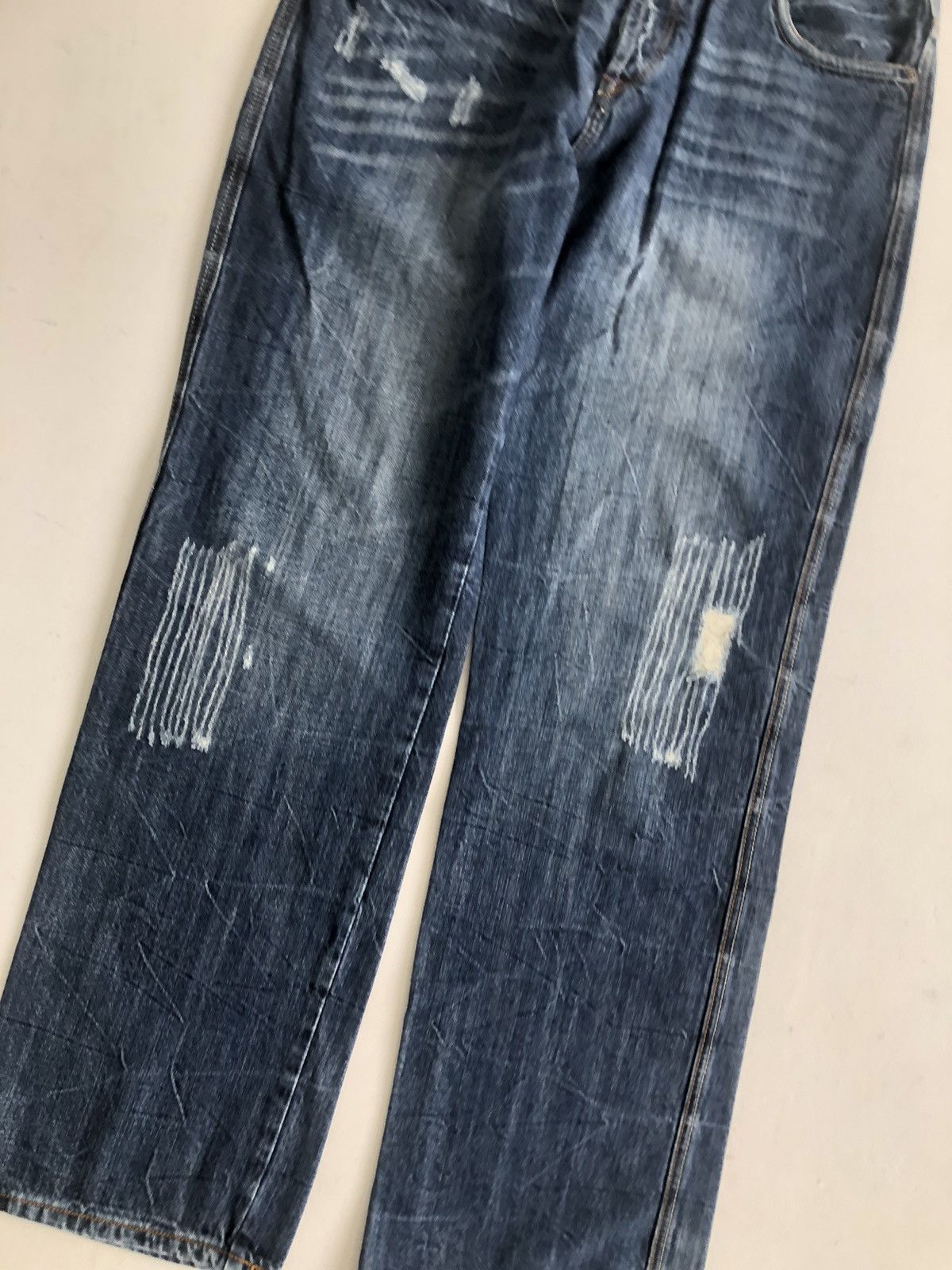 Japanese Brand Vintage Japanese whiskering Washed Perfect loose fit jeans Size US 34 / EU 50 - 6 Thumbnail
