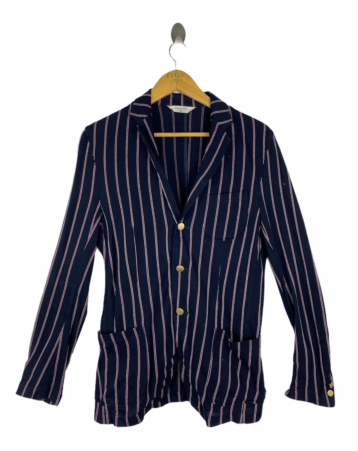image of Edifice Japan Slim Fit Jacket in Dark Blue, Men's (Size Small)