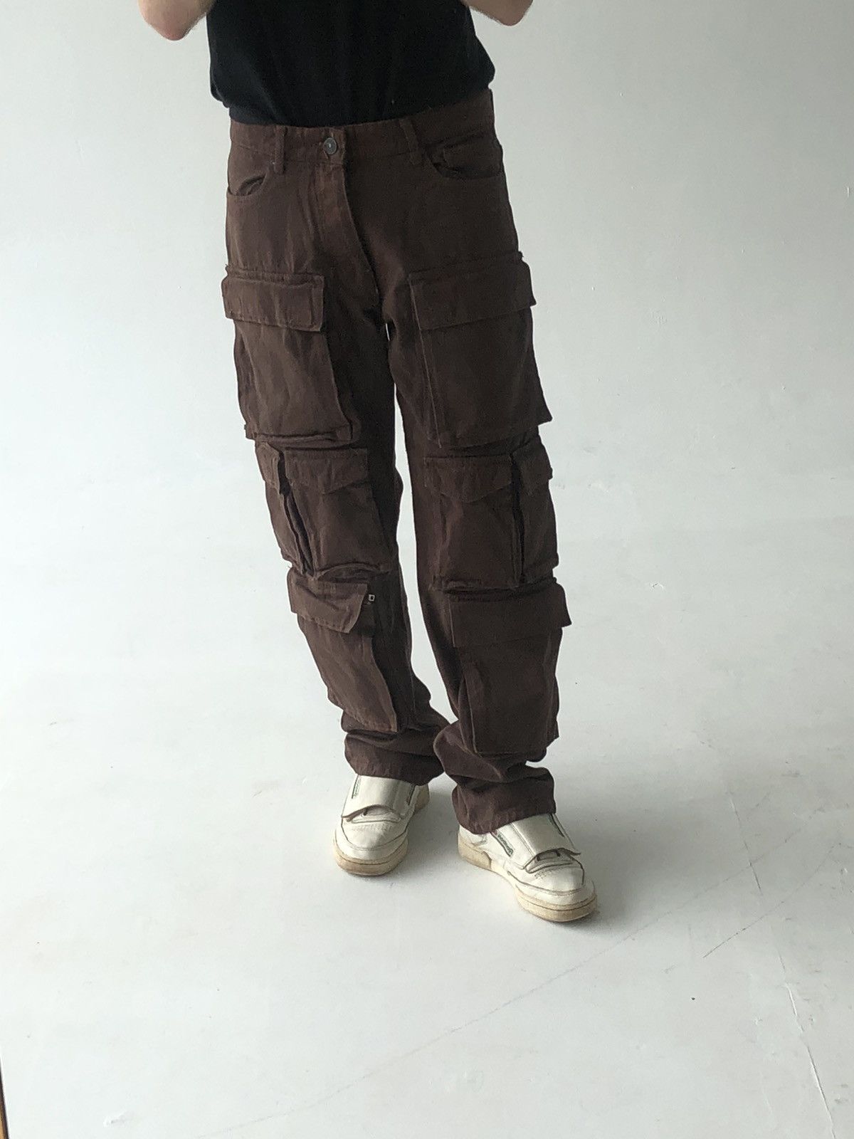 20471120 × Le Grande Bleu (L.G.B.) Japanese Brown Multi pocket Cargo Jeans / Travis Scott Style Size US 32 / EU 48 - 8 Thumbnail