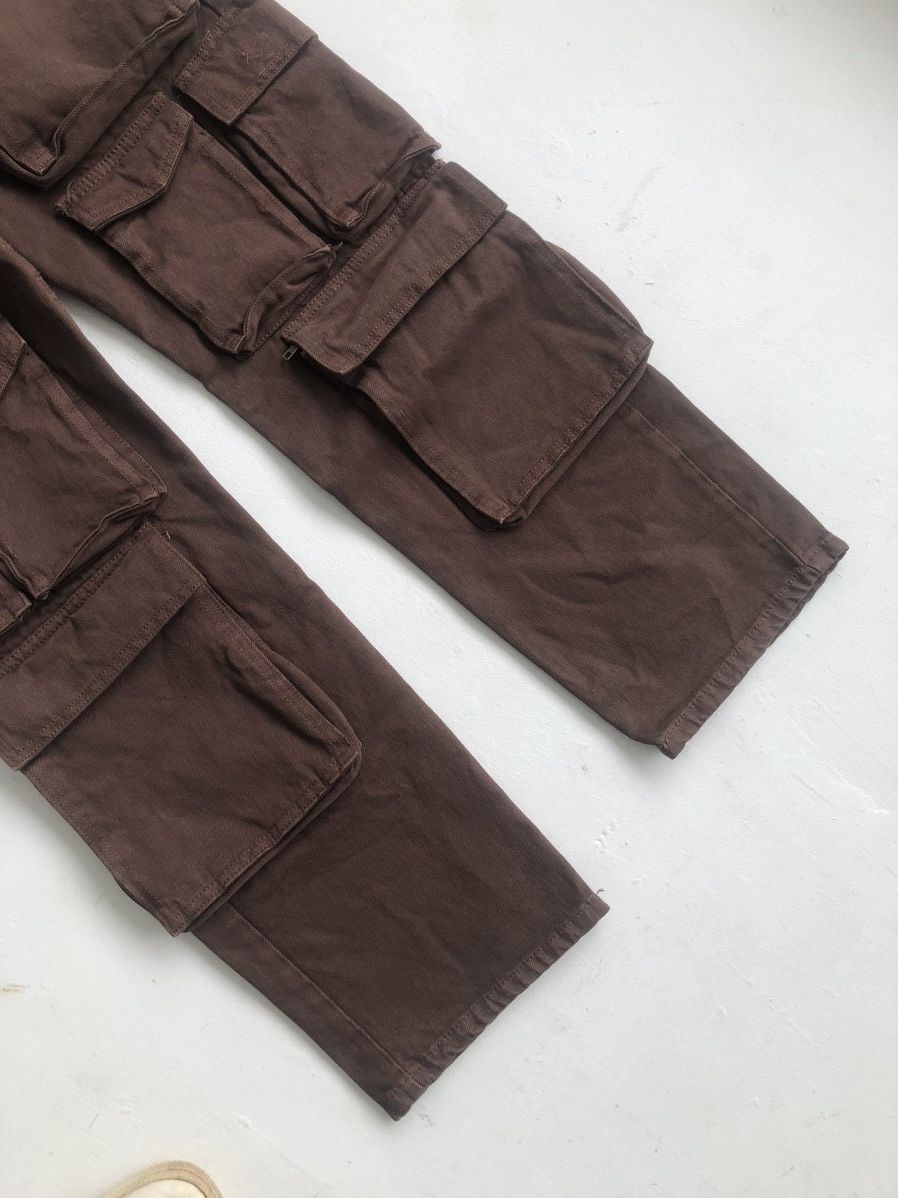 20471120 × Le Grande Bleu (L.G.B.) Japanese Brown Multi pocket Cargo Jeans / Travis Scott Style Size US 32 / EU 48 - 5 Thumbnail
