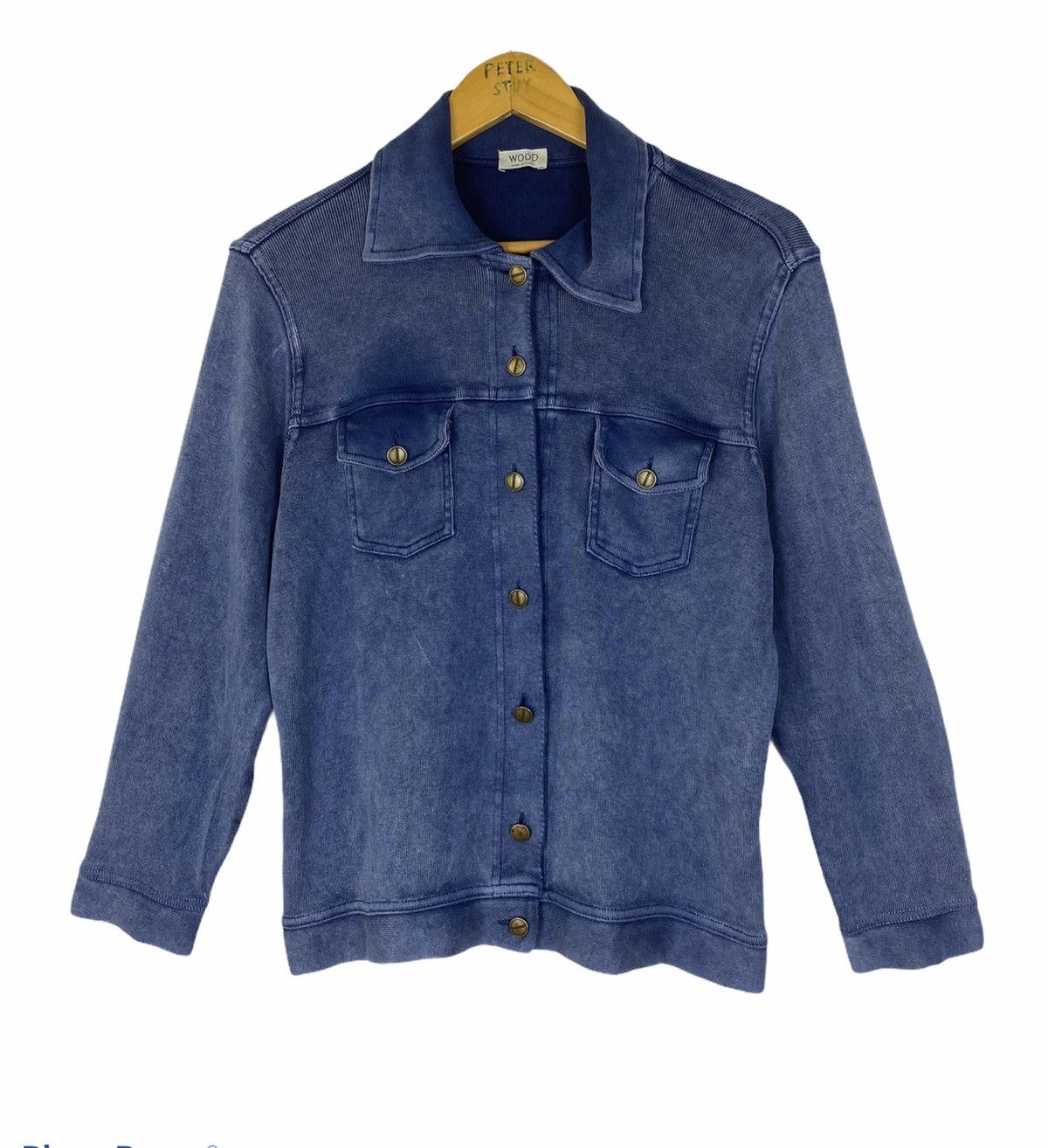 image of Italian Designers x Wood Wood Wood Button Jacket Style - Small Size in Blue, Men's