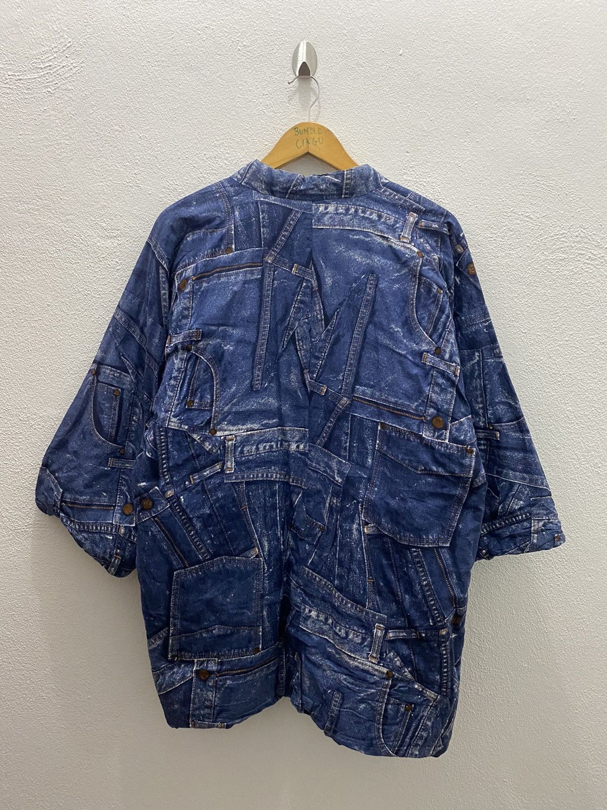 Japanese Brand Young Village Kimono Jacket Denime Printed Size US L / EU 52-54 / 3 - 6 Thumbnail