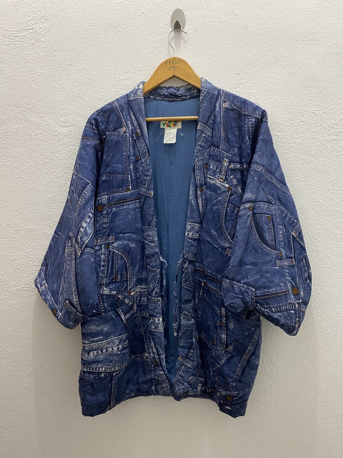 Japanese Brand Young Village Kimono Jacket Denime Printed Size US L / EU 52-54 / 3 - 2 Thumbnail