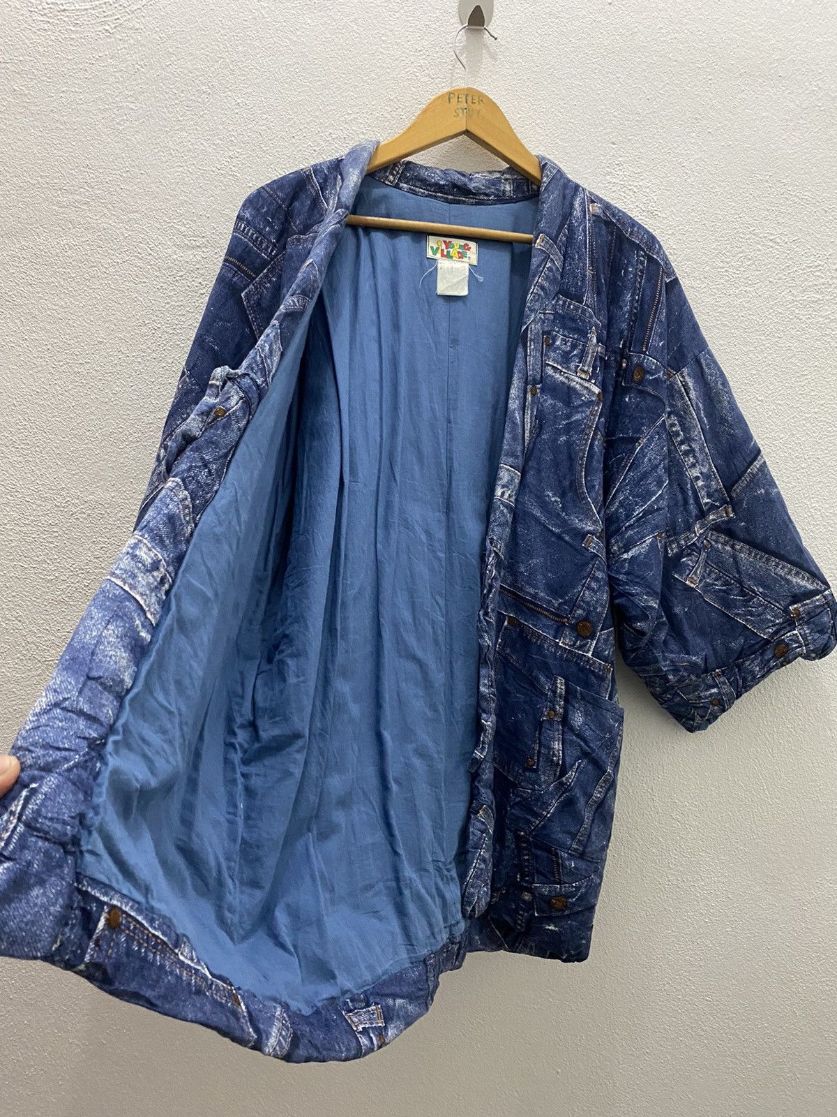 Japanese Brand Young Village Kimono Jacket Denime Printed Size US L / EU 52-54 / 3 - 9 Thumbnail