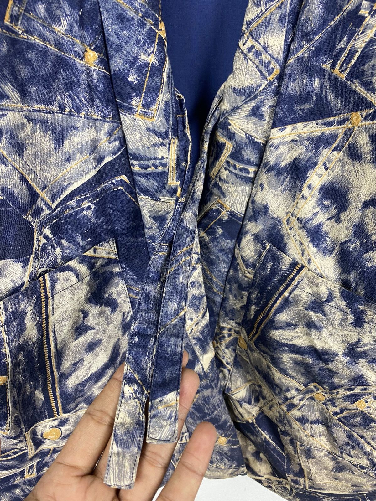 Japanese Brand Vestido Denim print“impact Turn It On” Kimono Design Jacket Size US L / EU 52-54 / 3 - 7 Thumbnail