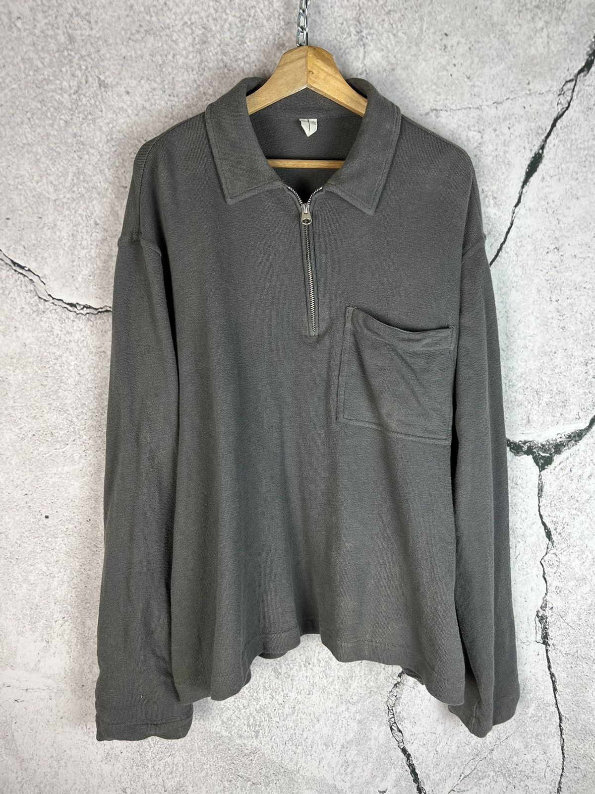 Arket Arket Navy Half Zip Long Sleeve Polo Pullover Sweat Size US L / EU 52-54 / 3 - 1 Thumbnail