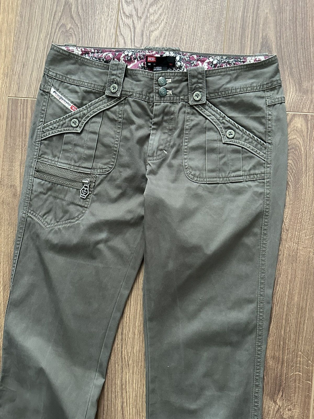 Diesel × Vintage Diesel Vintage Khaki Cotton Embroidered Women’s Pants Size 28" / US 6 / IT 42 - 2 Thumbnail