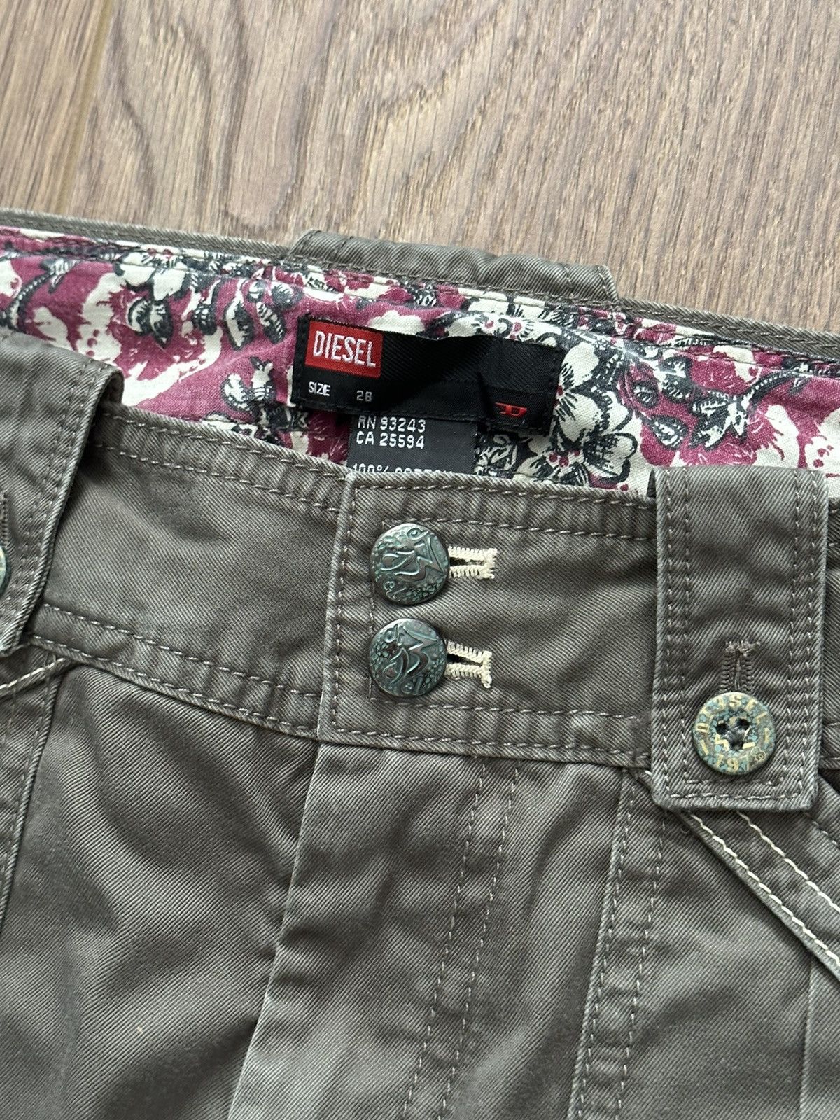 Diesel × Vintage Diesel Vintage Khaki Cotton Embroidered Women’s Pants Size 28" / US 6 / IT 42 - 4 Thumbnail