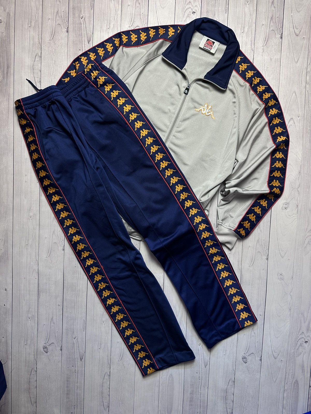 image of Kappa Track Suit Size S Striped in Grey, Men's