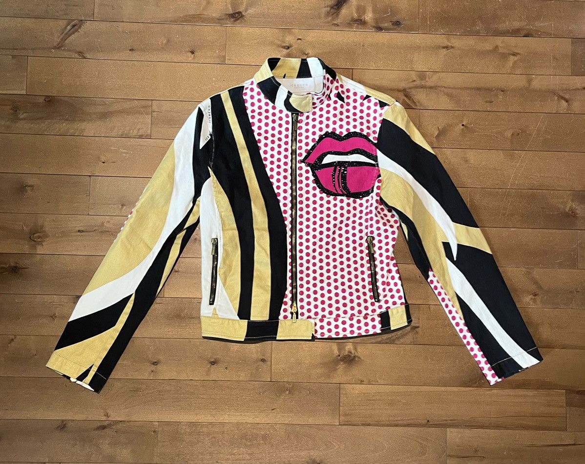 Iceberg Rare vintage iceberg rhinestone moto jacket Grailed