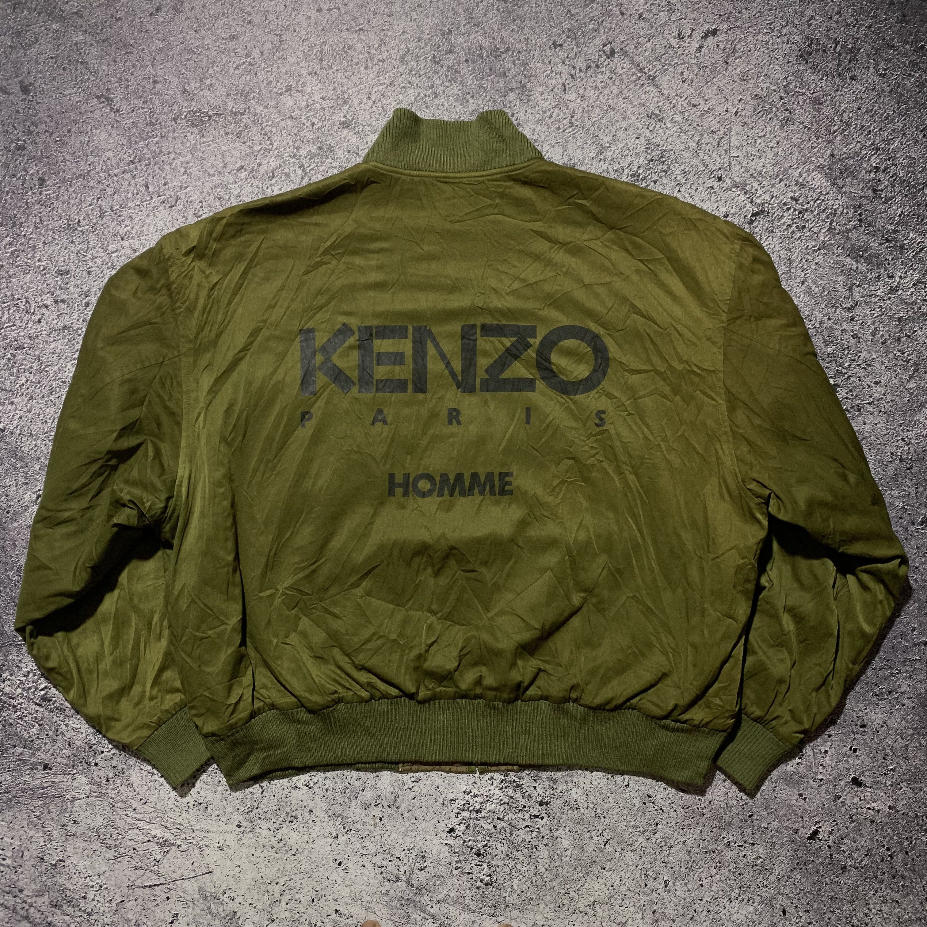 Vintage Kenzo Paris Homme Logo Script Bomber Jacket Grailed