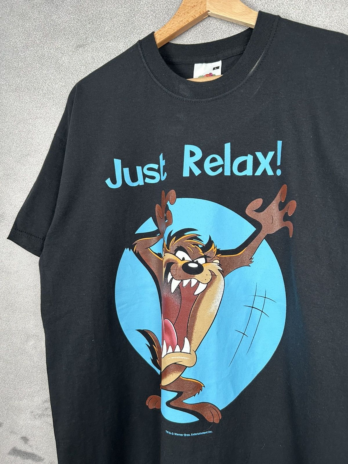 Vintage Vintage Taz Warner Bros Movie Cartoon Looney Tunes 90s Size US L / EU 52-54 / 3 - 3 Thumbnail