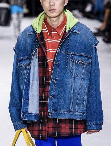 Balenciaga AW18 RUNWAY XXL OVERSIZED 48 DENIM DROP SHOULDER FLANNEL Size US XL / EU 56 / 4 - 15 Thumbnail