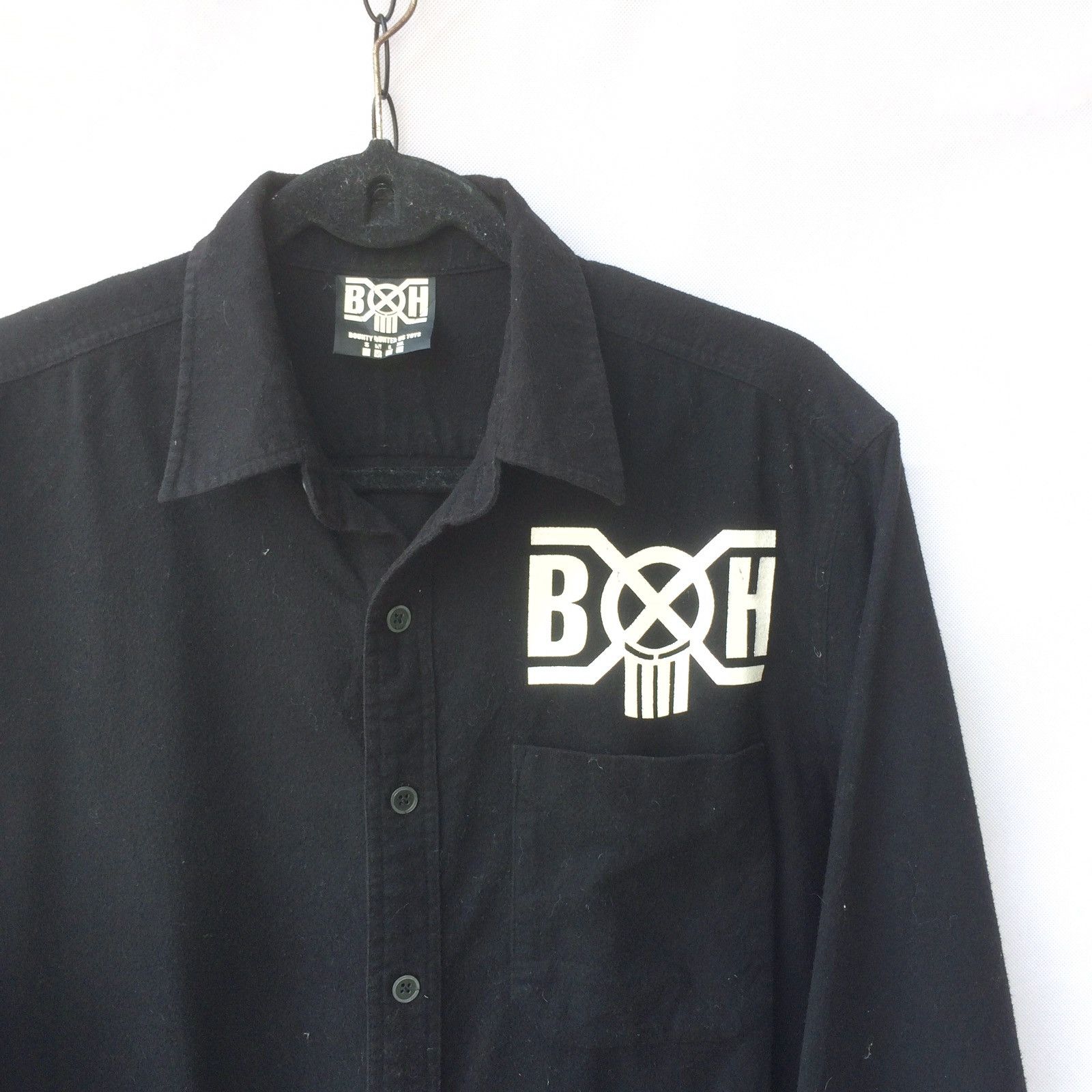 Bounty Hunter Dark Spellout Big Logo Button downs LS Shirt Size US M / EU 48-50 / 2 - 2 Thumbnail