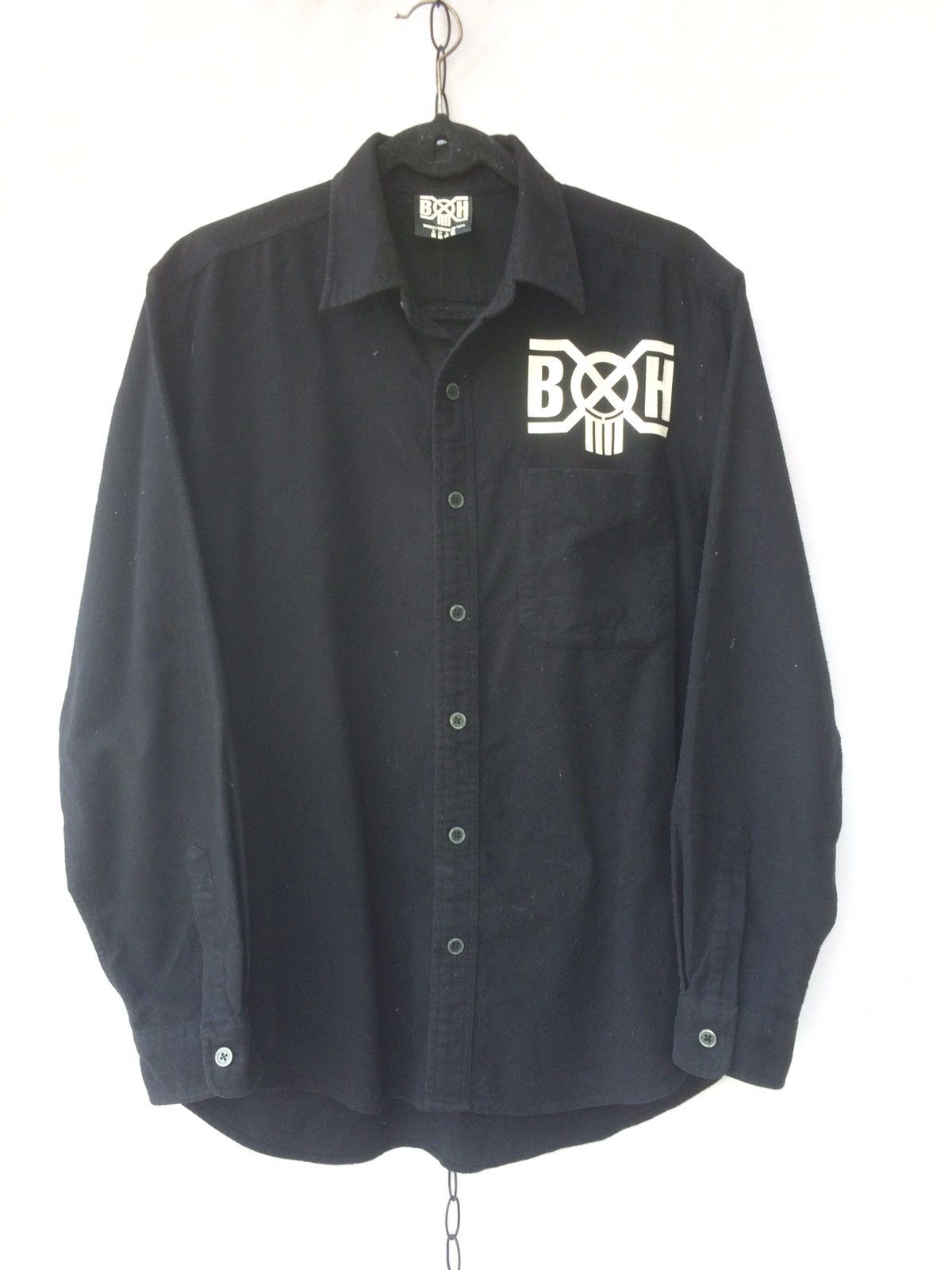Bounty Hunter Dark Spellout Big Logo Button downs LS Shirt Size US M / EU 48-50 / 2 - 1 Thumbnail