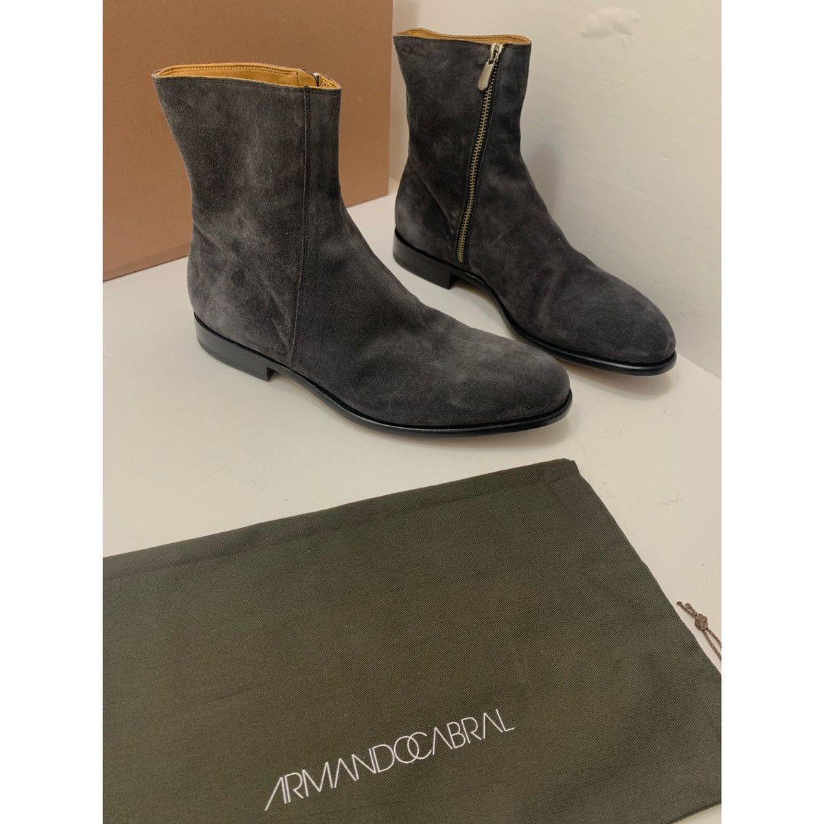 ARMANDO CABRAL SUEDE ZIPPED BOOTS