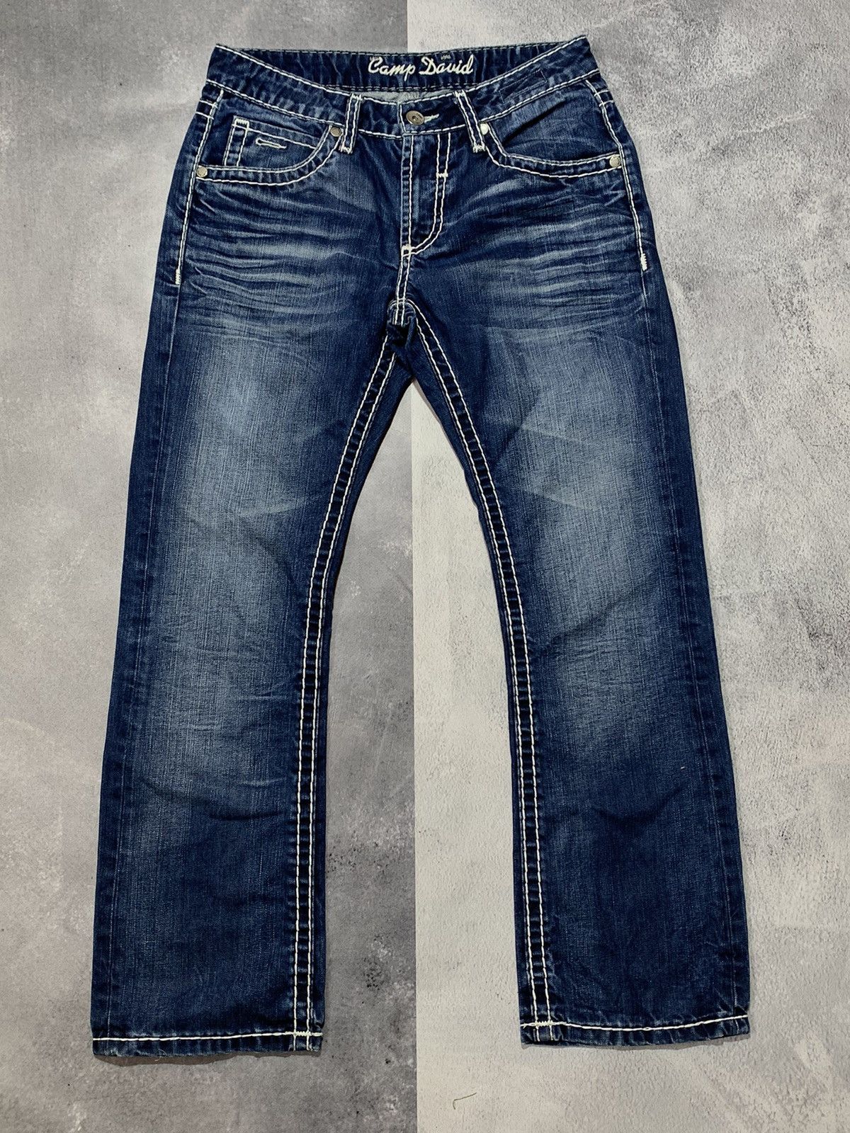 Japanese Brand × Vintage Vintage Y2K Japanese straight faded denim pants size 31x30 Size US 31 - 1 Thumbnail