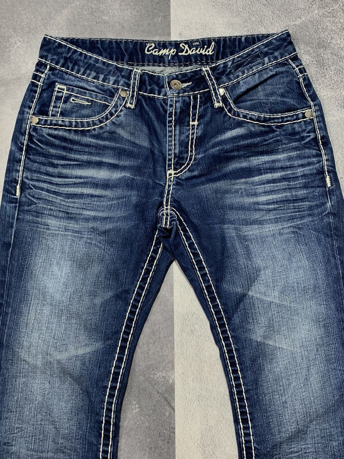 Japanese Brand × Vintage Vintage Y2K Japanese straight faded denim pants size 31x30 Size US 31 - 2 Thumbnail