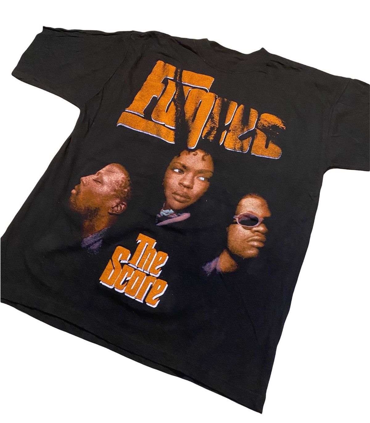 image of Band Tees x Rap Tees Fugees The Score 90's Vintage Rap Tees Hip Hop Band in Black, Men's (Size Larg