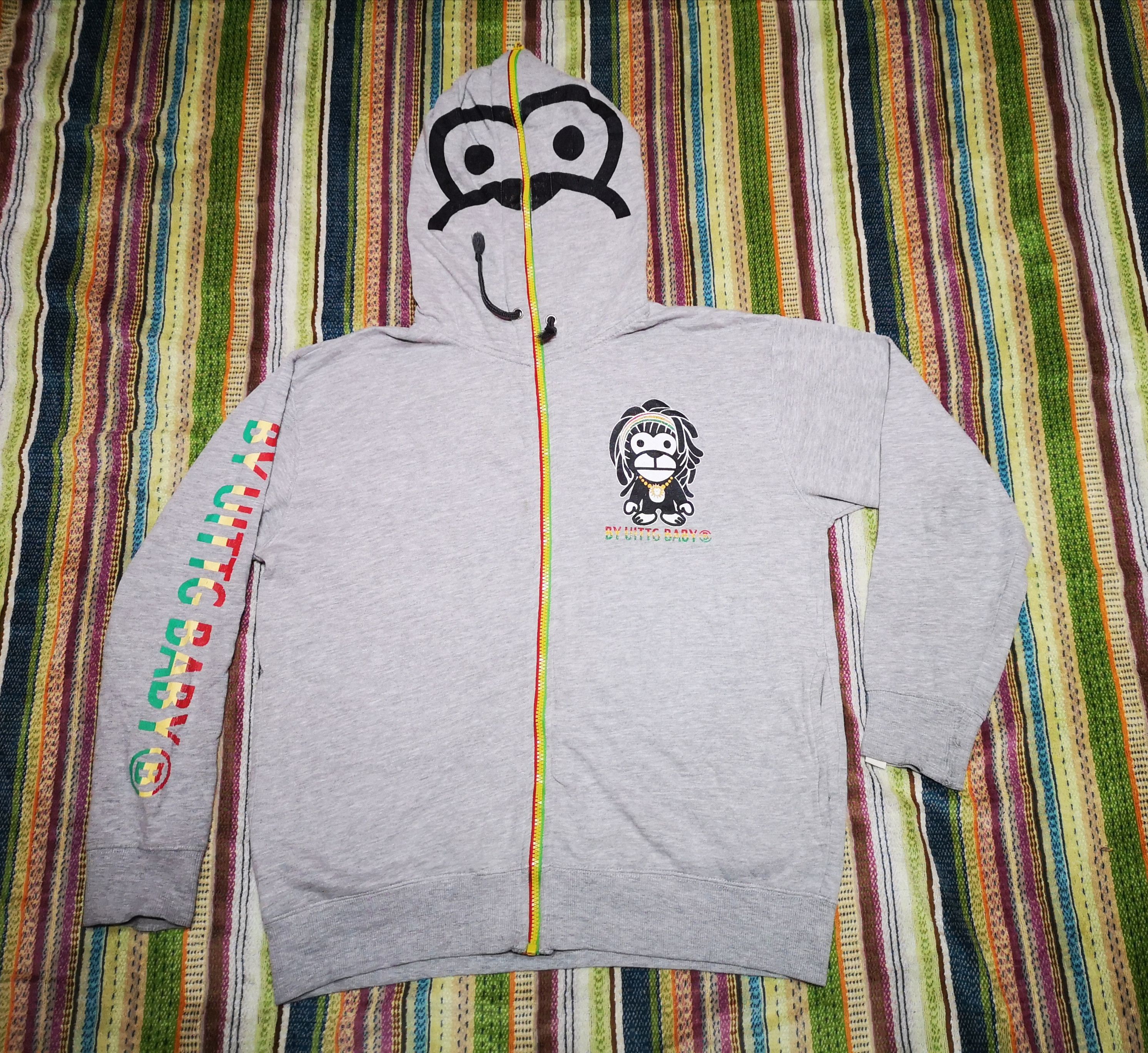 Japanese Brand × Vintage UITTG BABY Hoodie Rasta Style Size US L / EU 52-54 / 3 - 2 Thumbnail