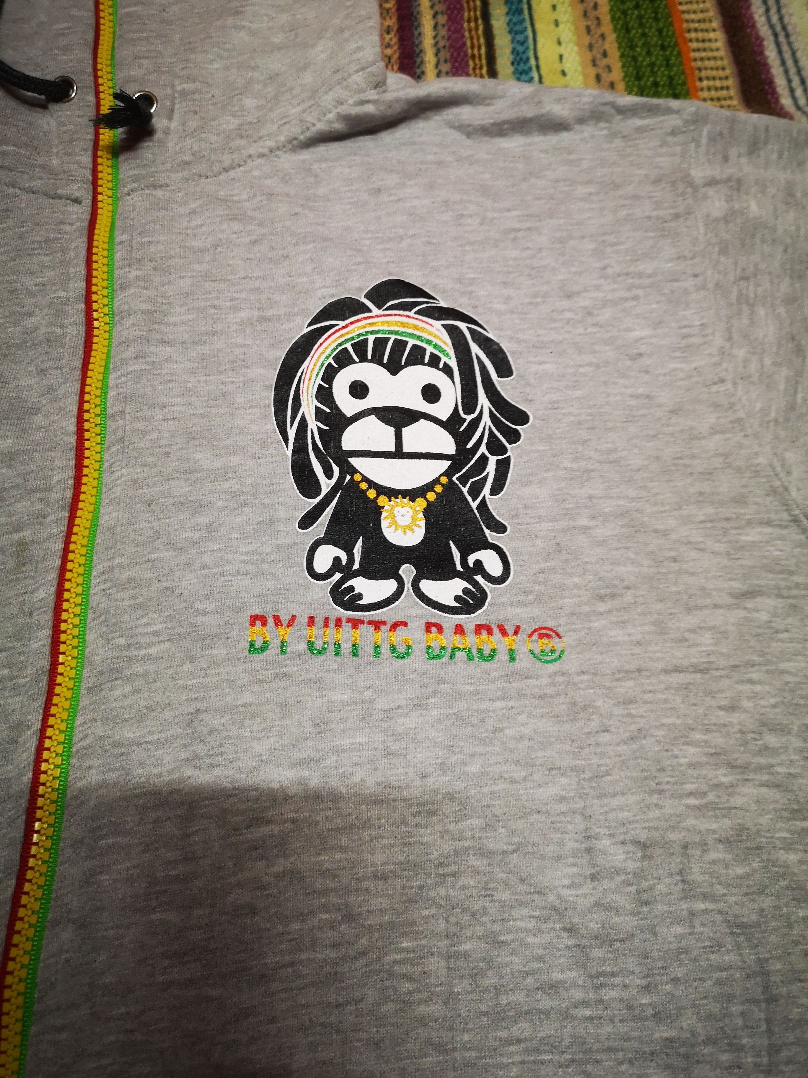 Japanese Brand × Vintage UITTG BABY Hoodie Rasta Style Size US L / EU 52-54 / 3 - 4 Thumbnail