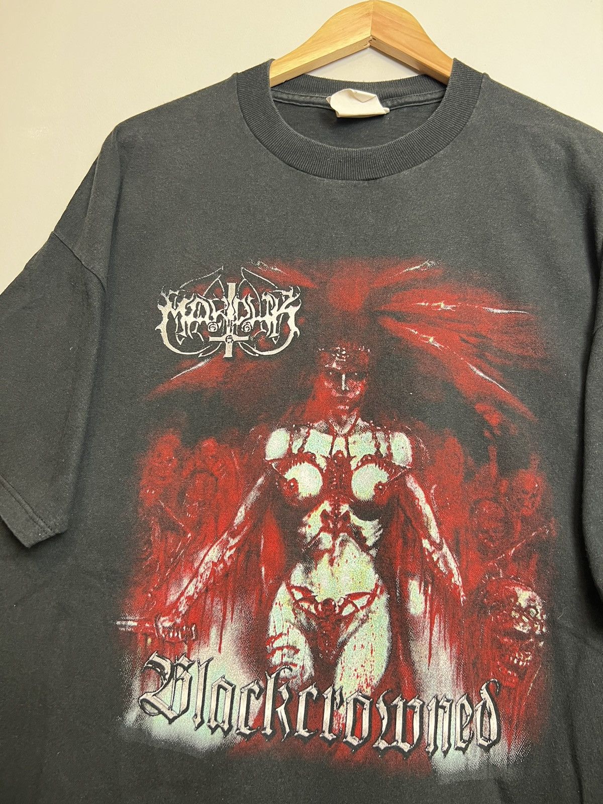 Band Tees Rare 90s Marduk Blackcrowned Vintage Black Metal Band Tee Size US XL / EU 56 / 4 - 4 Thumbnail