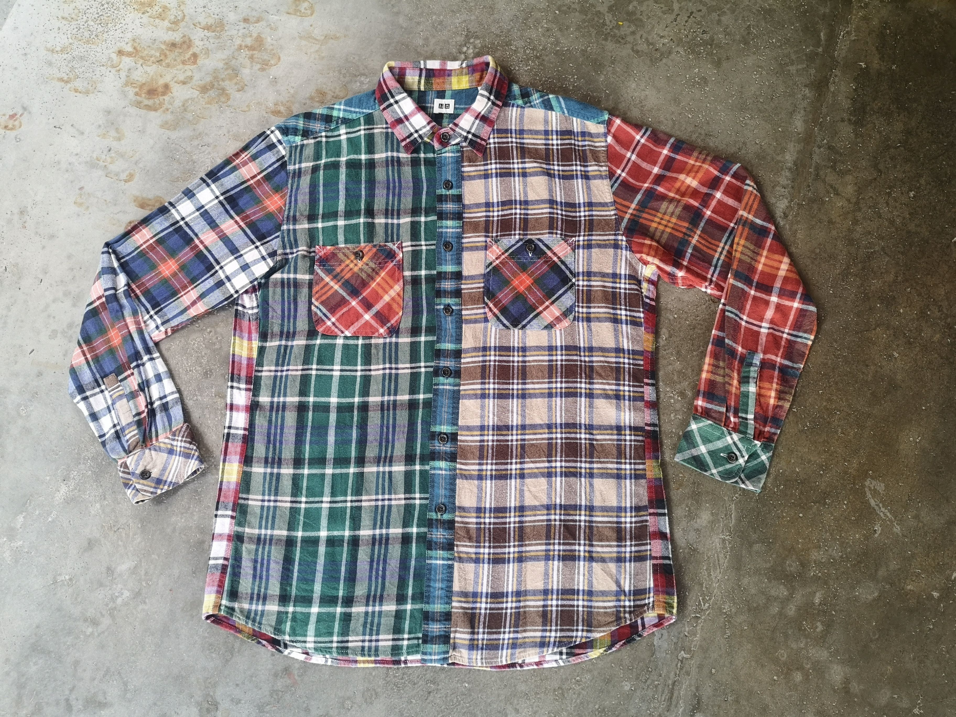 image of Multicolor Flannel By Uniqlo, Men's (Size XL)