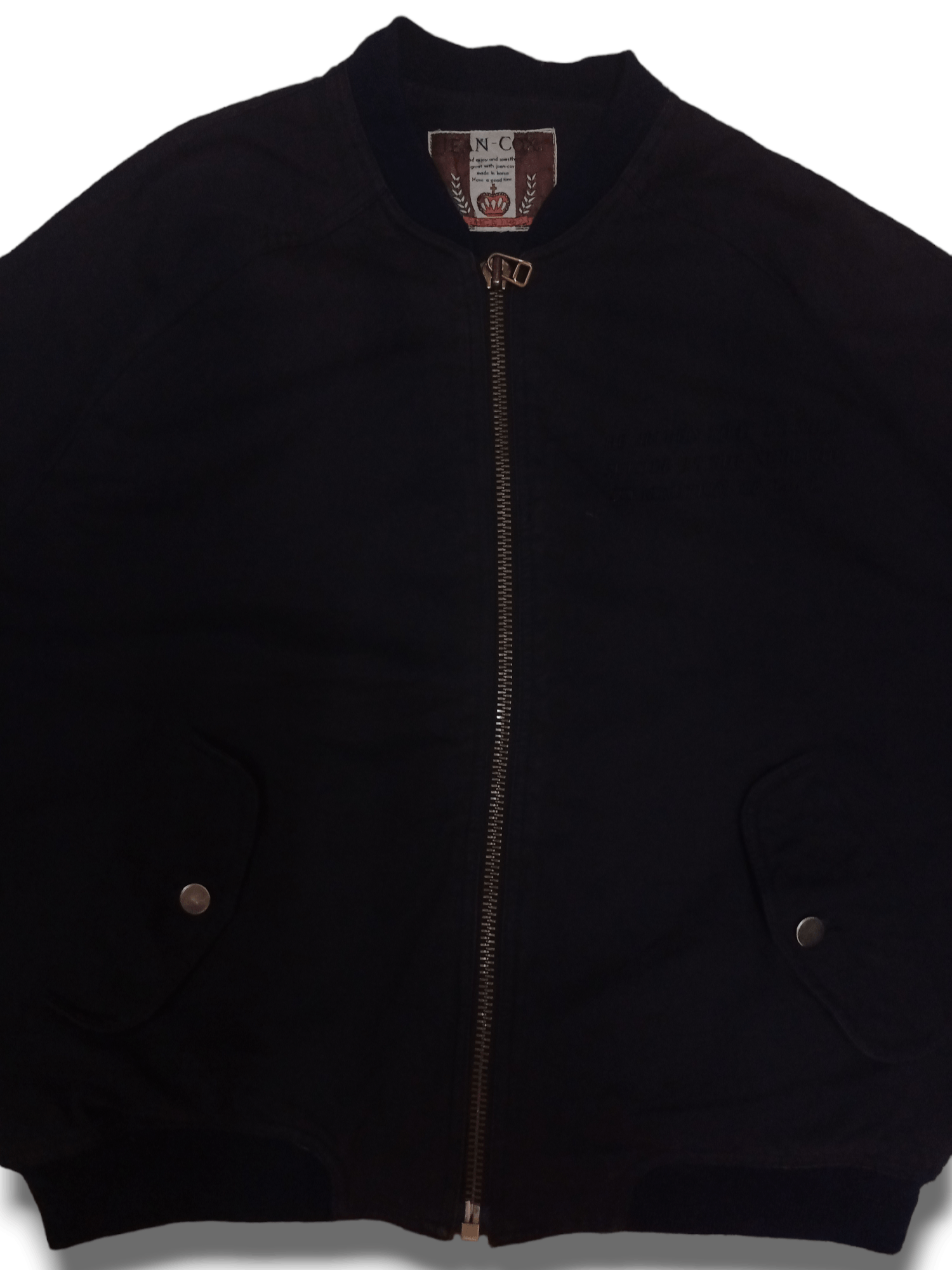 Japanese Brand Vintage Japanese Brand Black Denim Bomber Jacket Size US L / EU 52-54 / 3 - 4 Thumbnail