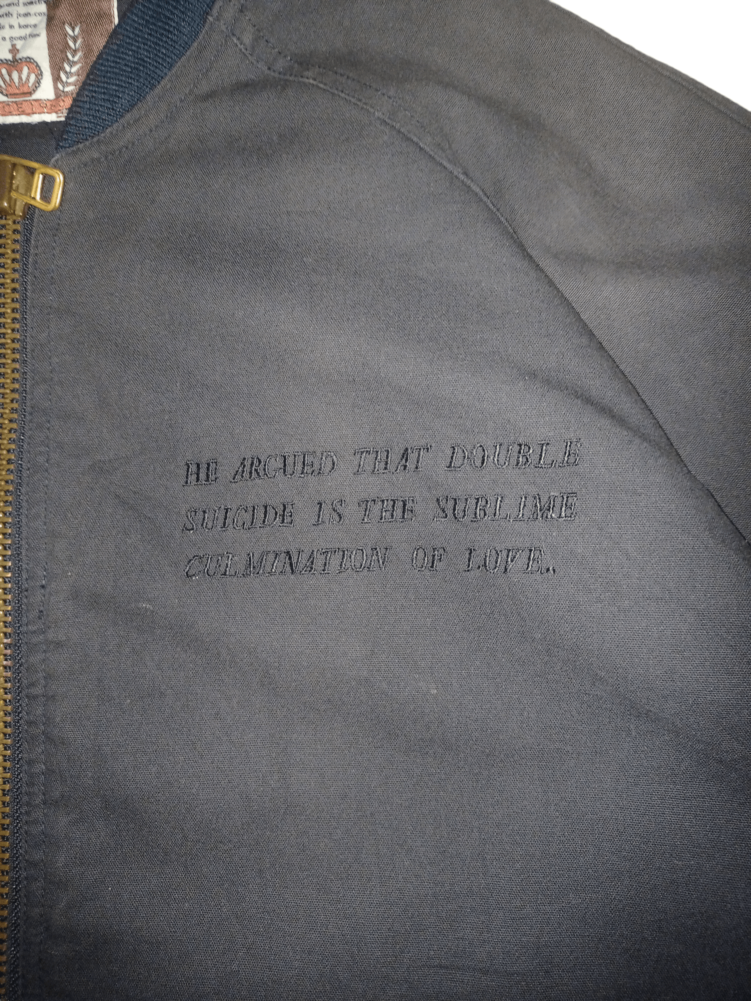 Japanese Brand Vintage Japanese Brand Black Denim Bomber Jacket Size US L / EU 52-54 / 3 - 5 Thumbnail