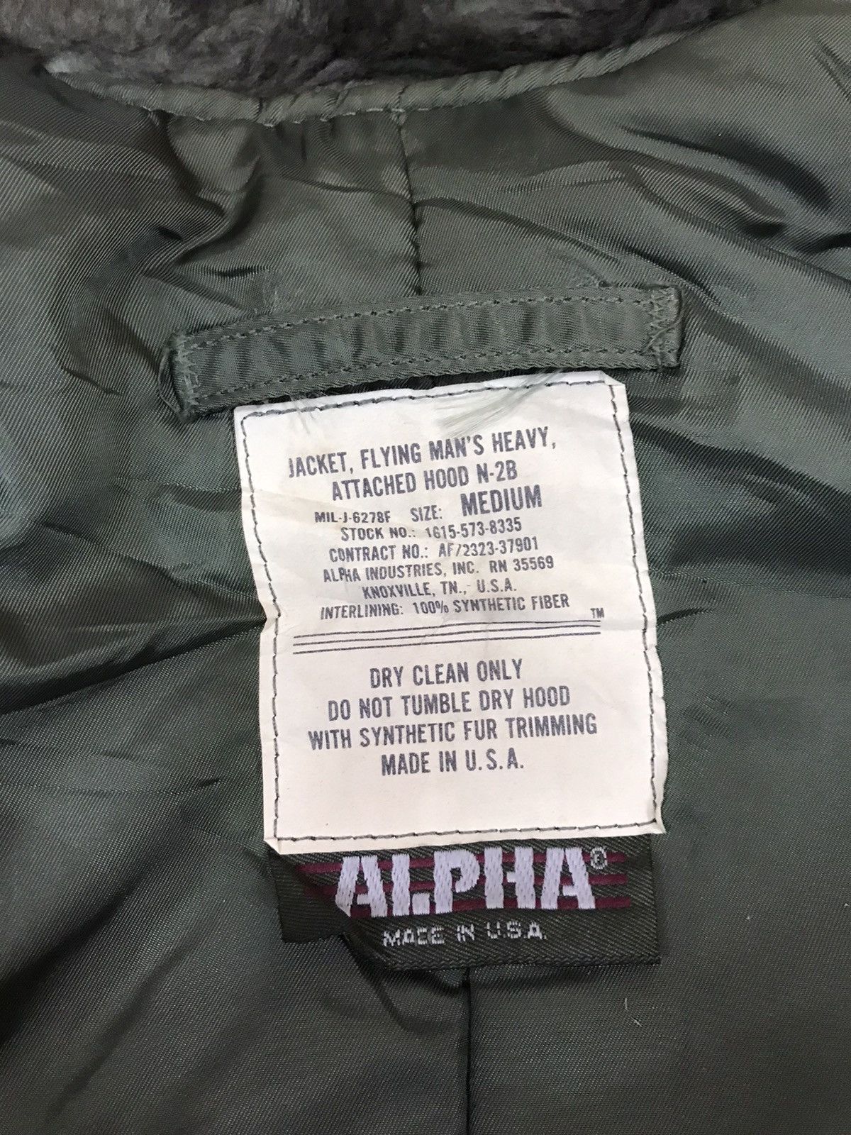 Alpha Industries ‼️VTG JACKET FLYING MAN'S HEAVY ATTACHED HOOD N-28 RARELY‼️ Size US L / EU 52-54 / 3 - 10 Thumbnail