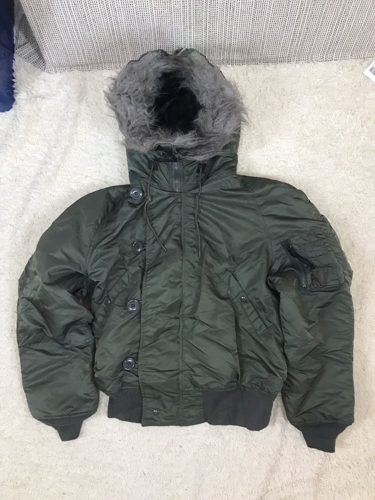 Alpha Industries ‼️VTG JACKET FLYING MAN'S HEAVY ATTACHED HOOD N-28 RARELY‼️ Size US L / EU 52-54 / 3 - 1 Thumbnail
