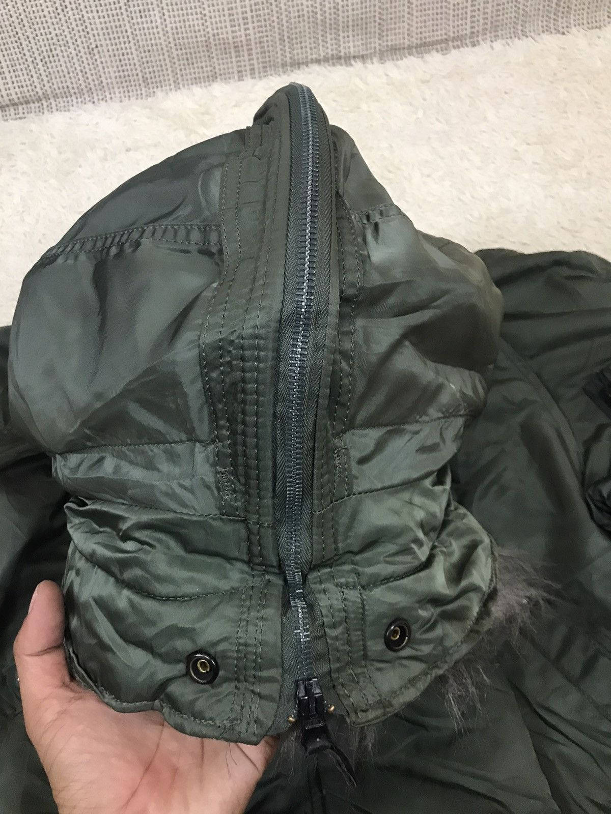 Alpha Industries ‼️VTG JACKET FLYING MAN'S HEAVY ATTACHED HOOD N-28 RARELY‼️ Size US L / EU 52-54 / 3 - 7 Thumbnail